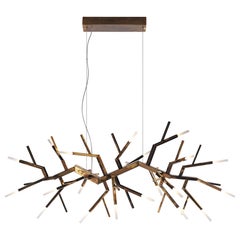 Acropora de suspensión con acabado metálico dorado antiguo brillante