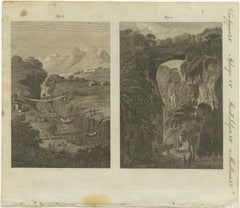 Suspension and Pull Bridges in America and Natural Rock Bridge, Virginia - 1805
