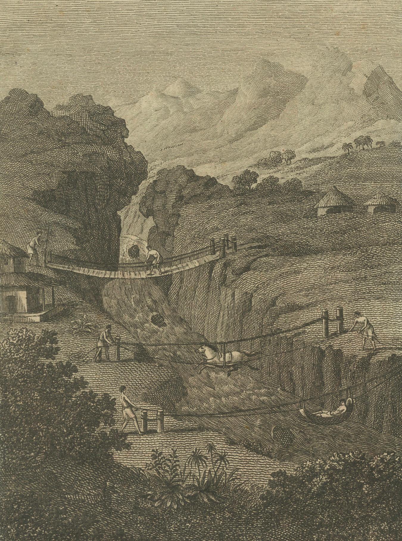 Paper Suspension and Pull Bridges in America and Natural Rock Bridge, Virginia - 1805 For Sale