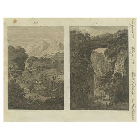 Suspension and Pull Bridges in America and Natural Rock Bridge, Virginia - 1805