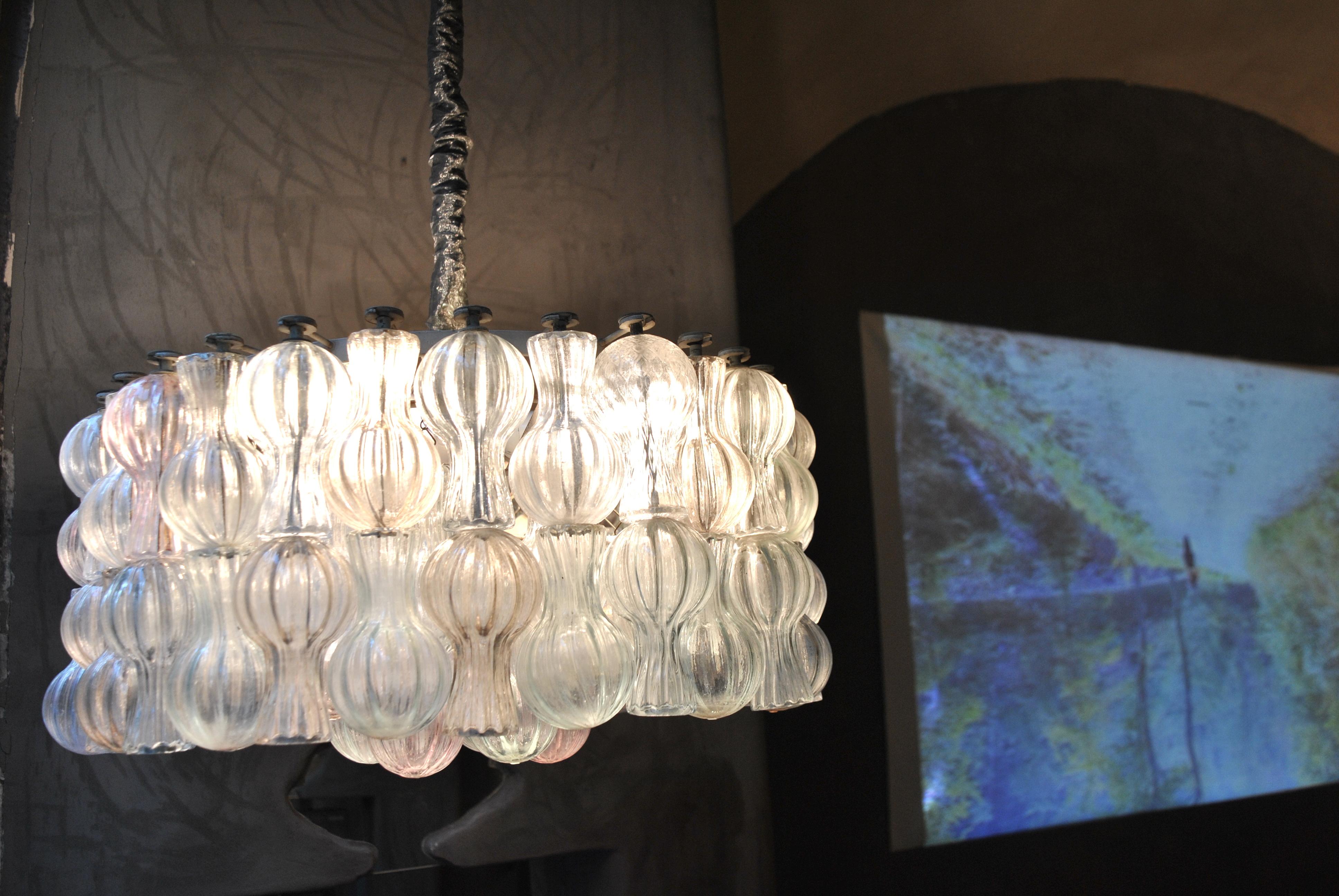 Mid-Century Modern Suspension Chandelier by Seguso Murano Glass from the 1950s