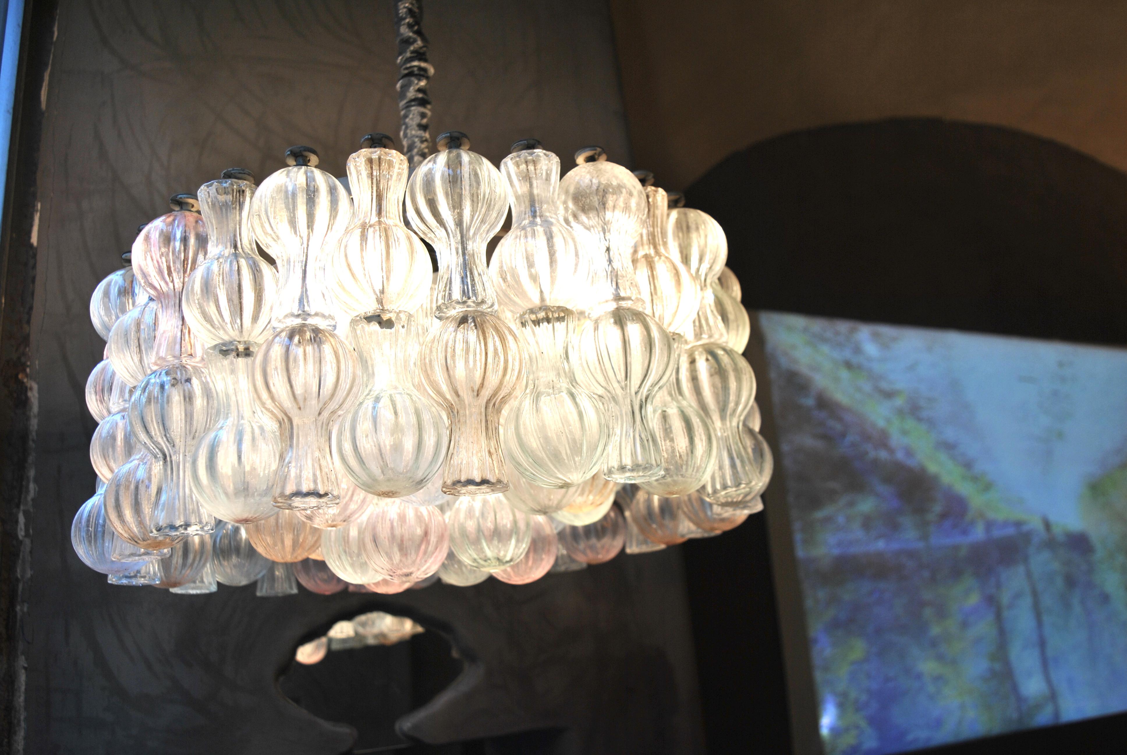 Italian Suspension Chandelier by Seguso Murano Glass from the 1950s