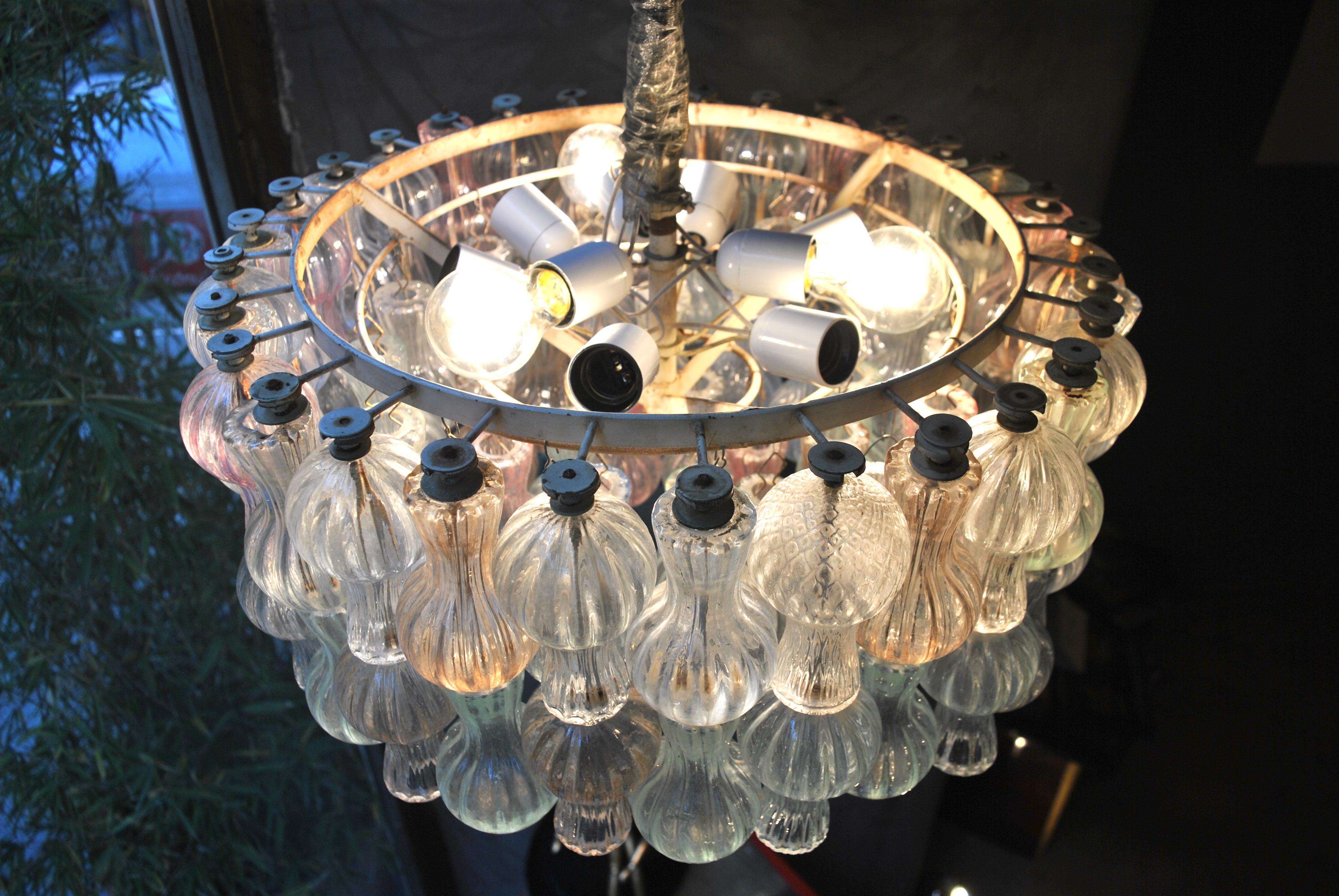Suspension Chandelier by Seguso Murano Glass from the 1950s 1