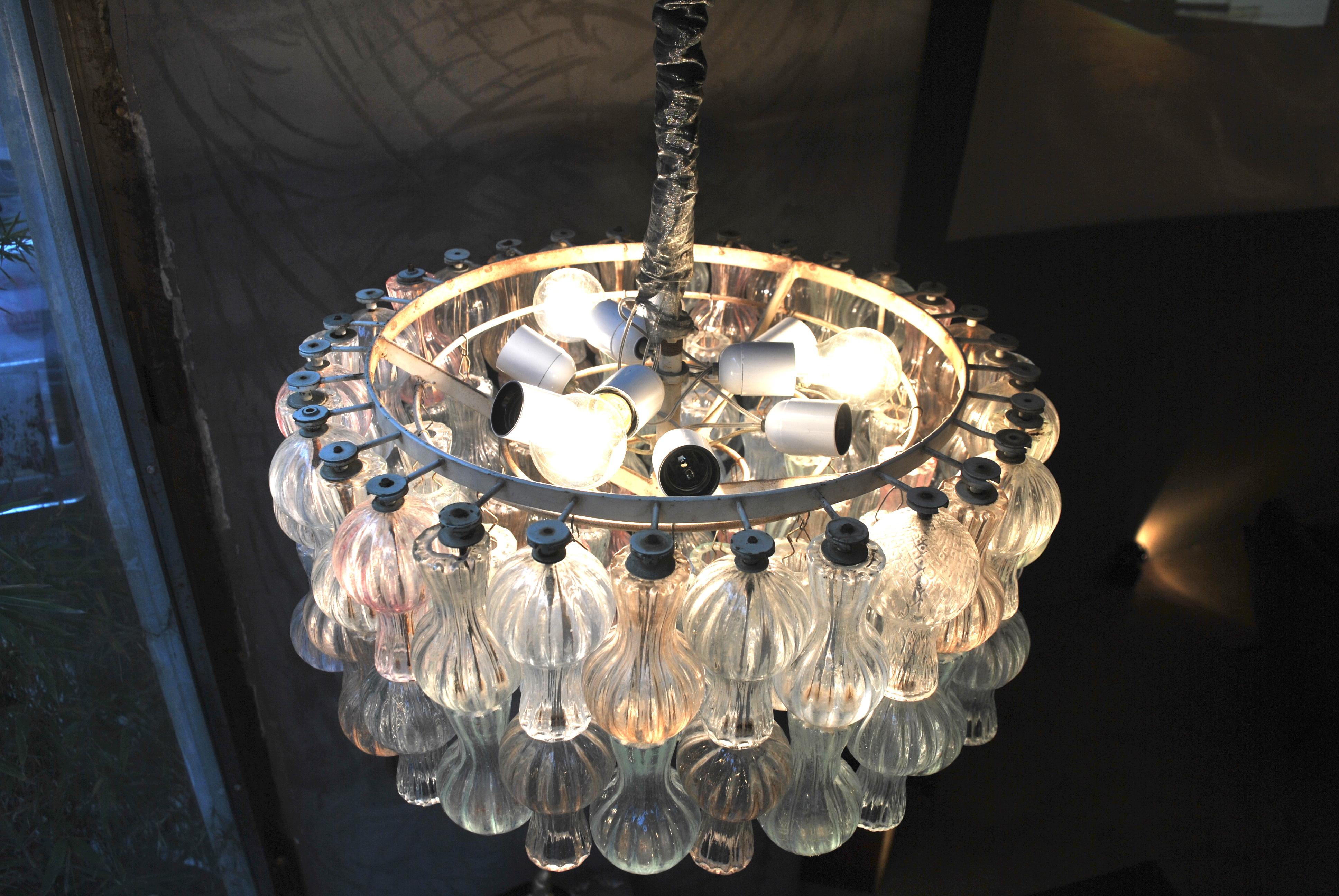 Suspension Chandelier by Seguso Murano Glass from the 1950s 2