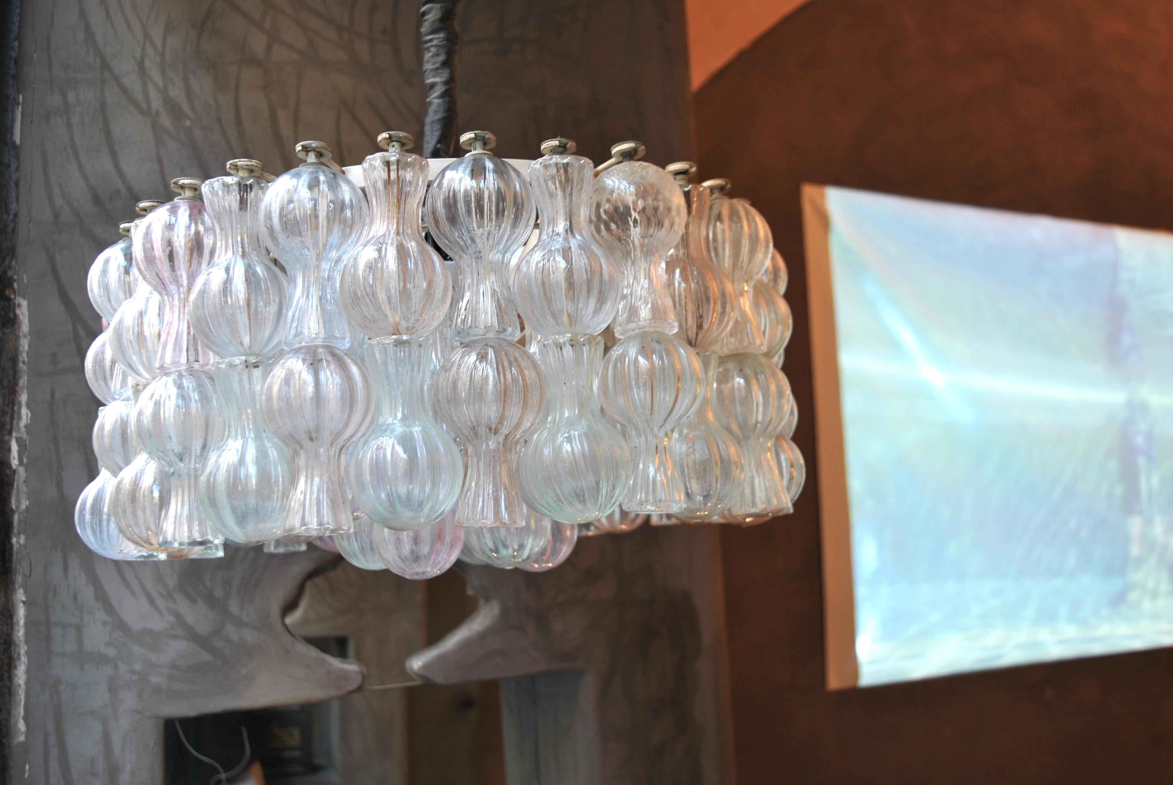 Suspension Chandelier by Seguso Murano Glass from the 1950s 3