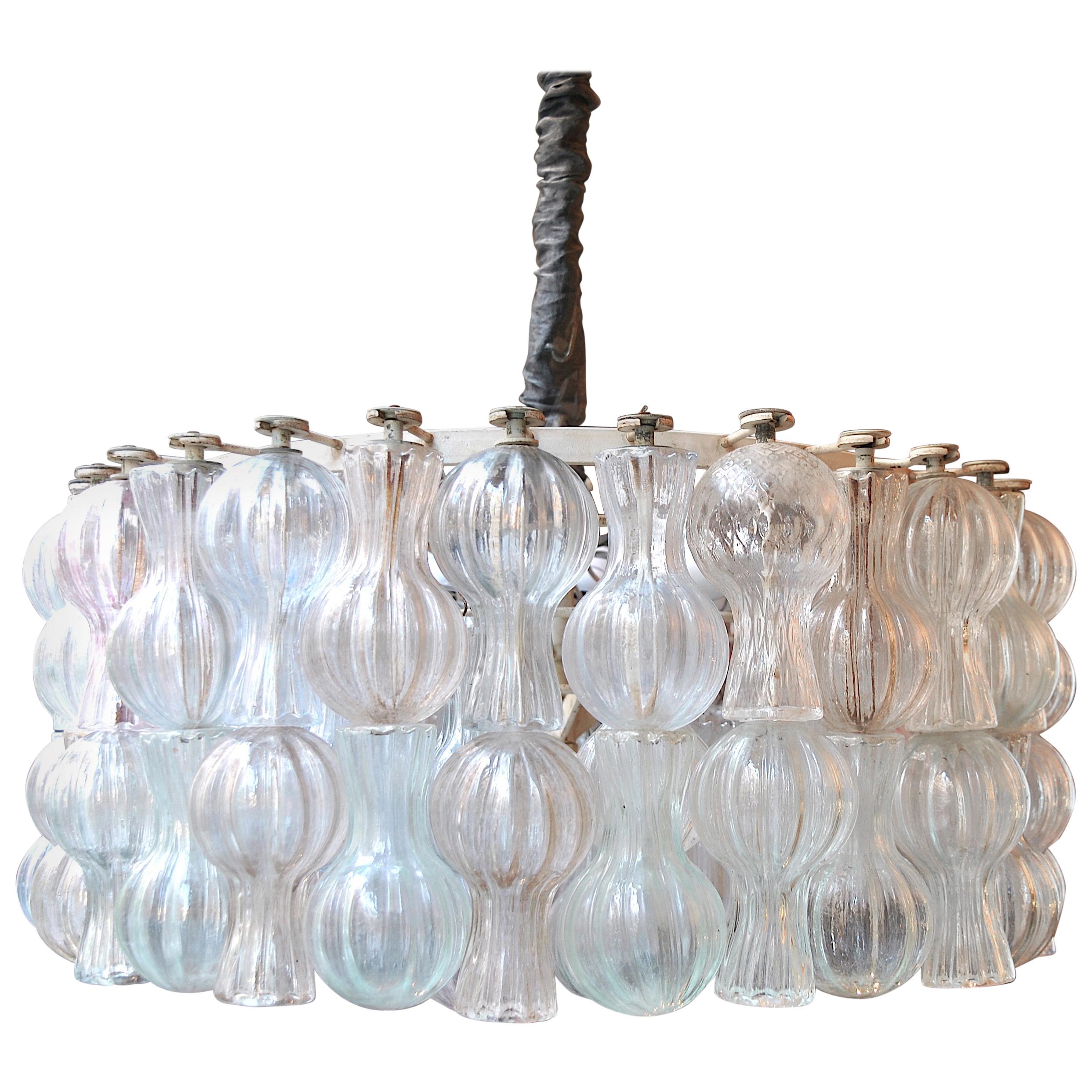 Suspension Chandelier by Seguso Murano Glass from the 1950s