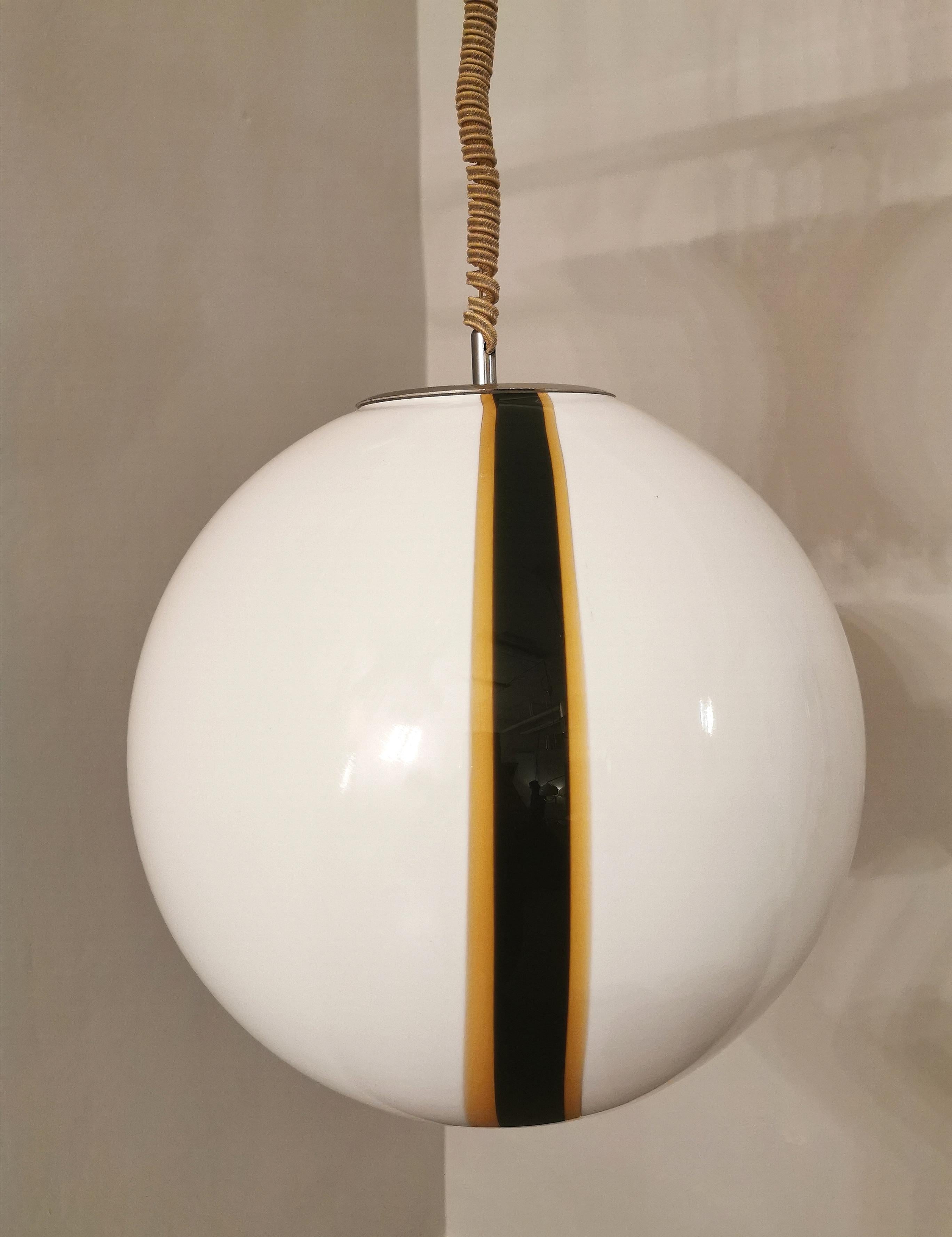 Italian Suspension Chandelier Murano Glass Attributed by Carlo Nason Mid Century 1960s