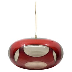 Suspension de Luigi Colani en plexiglas rouge UFO Space Age, 1970