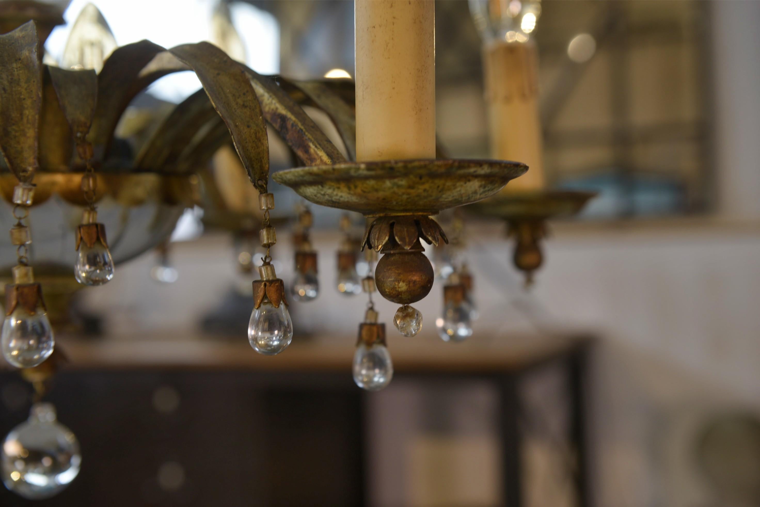 Suspension en tôle et pampilles attribué �à la Maison Jansen 1970's For Sale 2