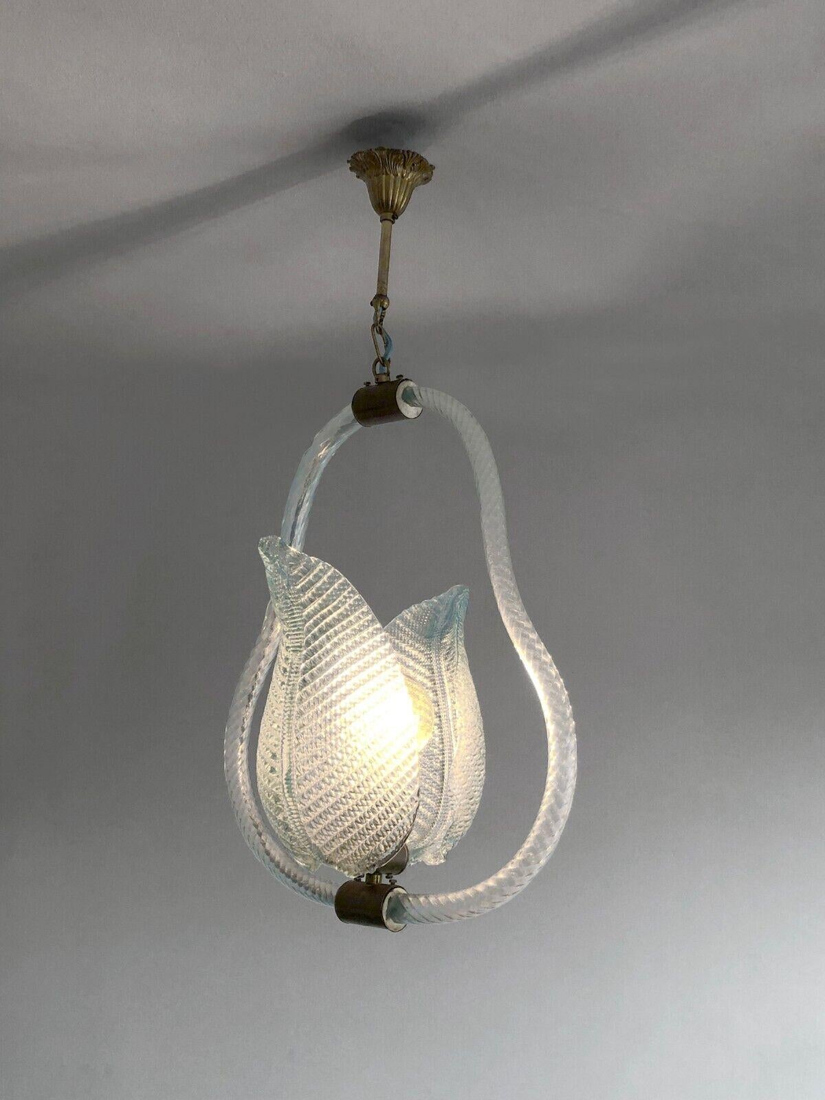 A SHABBY-CHIC BLOWN GLASS CEILING FIXTURE by BAROVIER & TOSO, MURANO, Italy 1970 For Sale 5