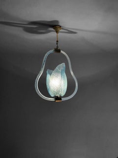 A SHABBY-CHIC BLOWN GLASS CEILING FIXTURE by BAROVIER & TOSO, MURANO, Italy 1970