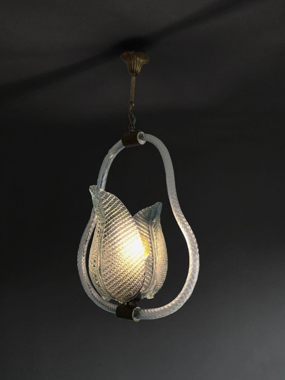 A SHABBY-CHIC BLOWN GLASS CEILING FIXTURE by BAROVIER & TOSO, MURANO, Italy 1970 For Sale 1