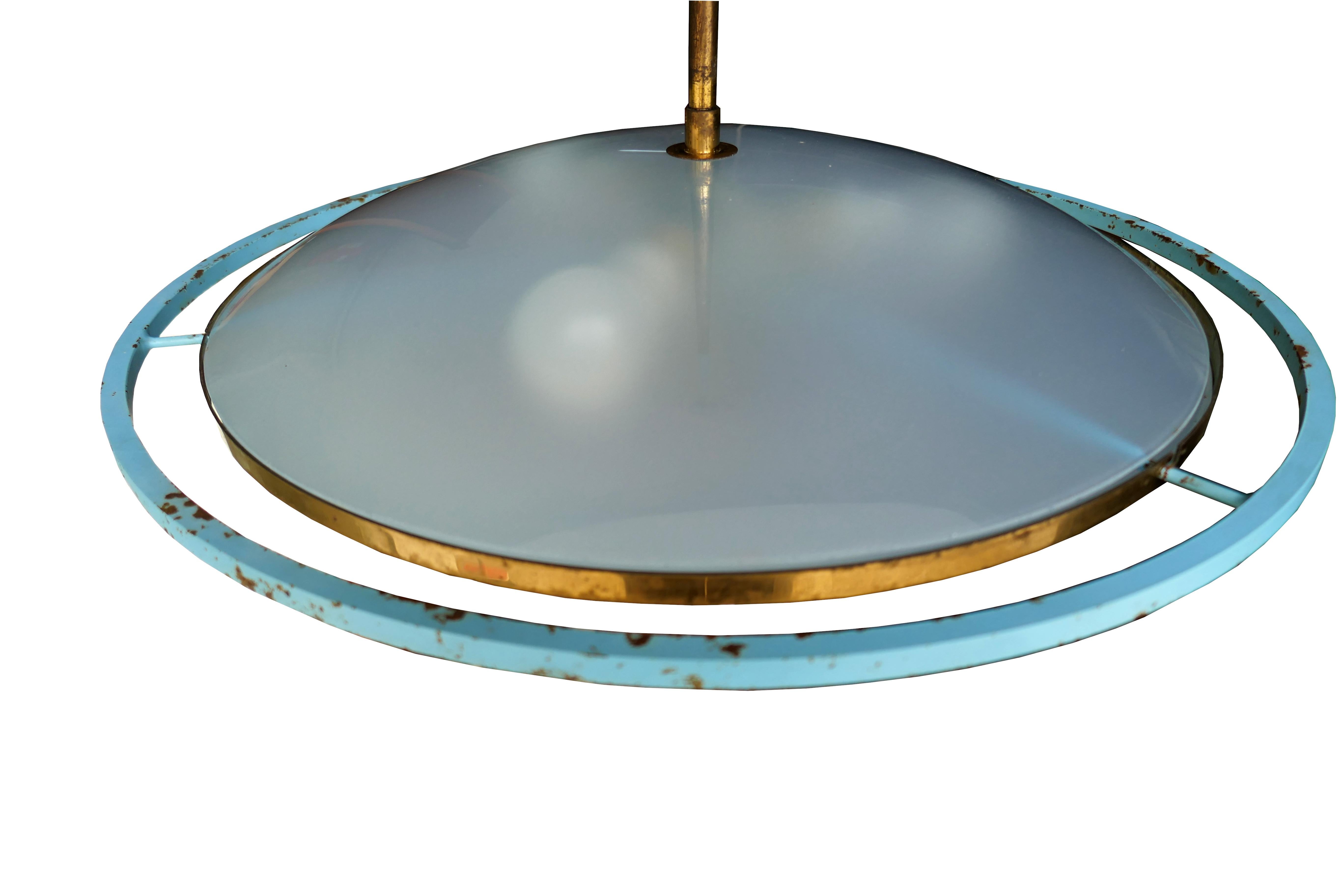 Suspension lamp attributed to Oscar Torlasco for Stilux For Sale 2