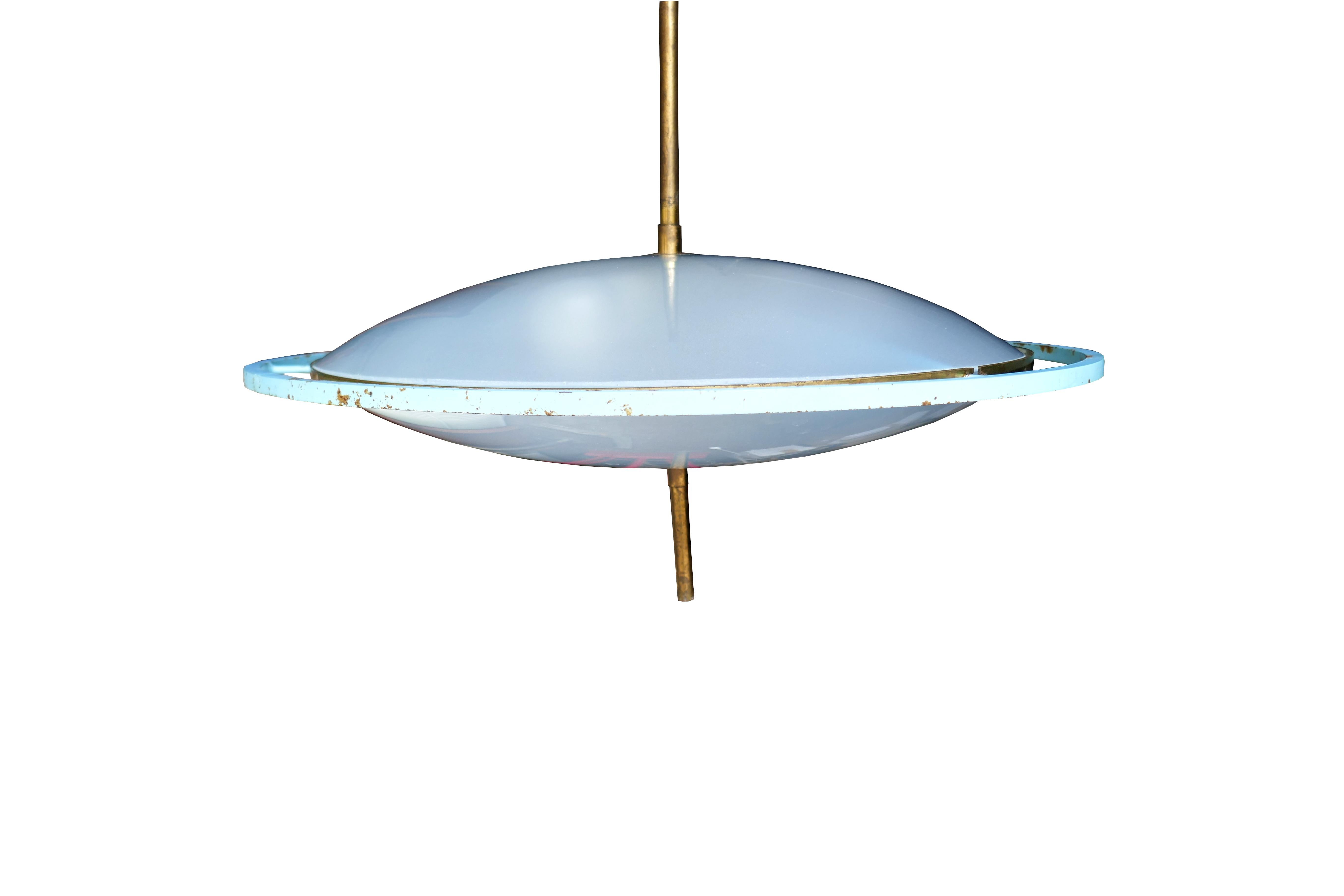 Suspension lamp attributed to Oscar Torlasco for Stilux For Sale 3