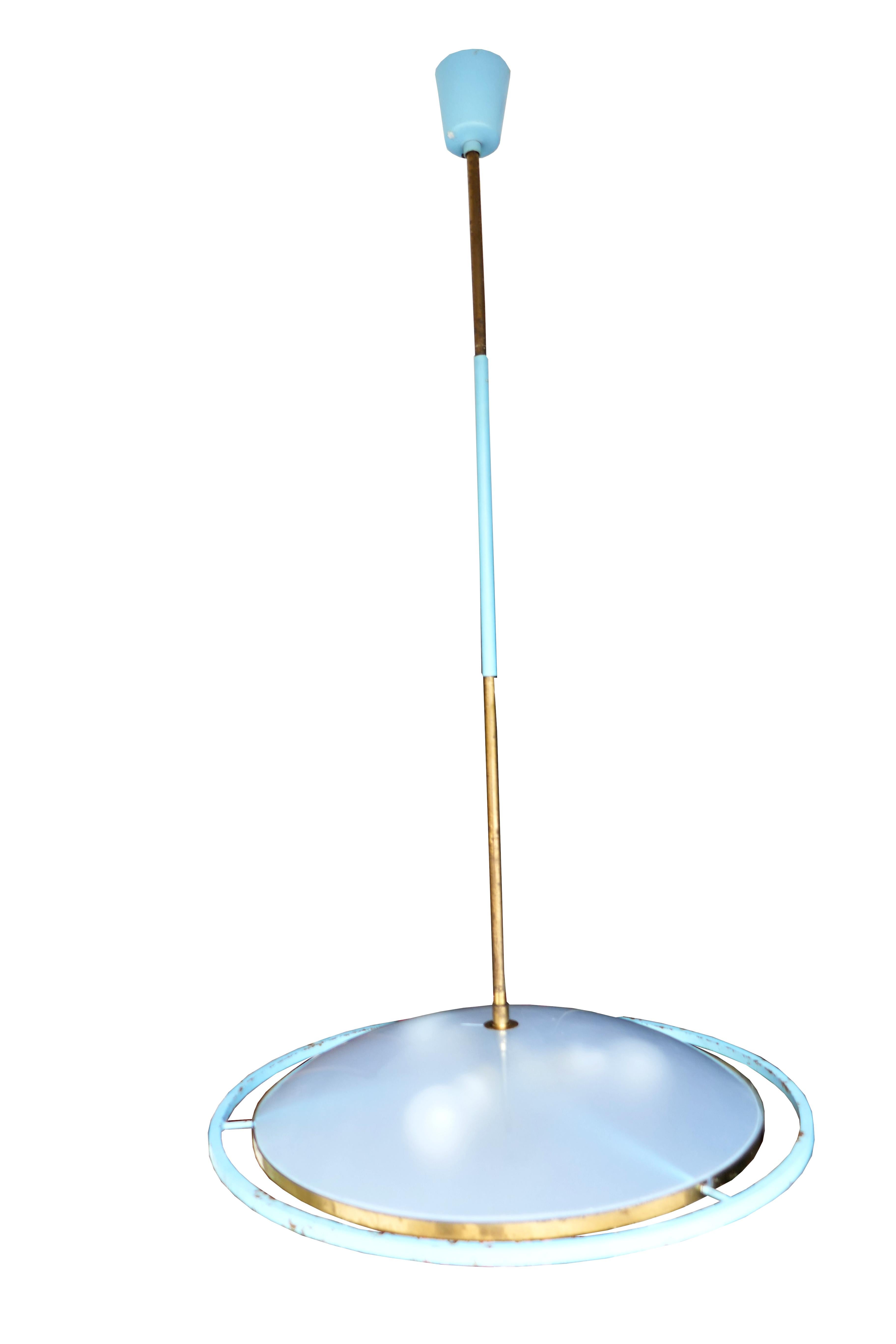 Suspension lamp attributed to Oscar Torlasco for Stilux For Sale 4
