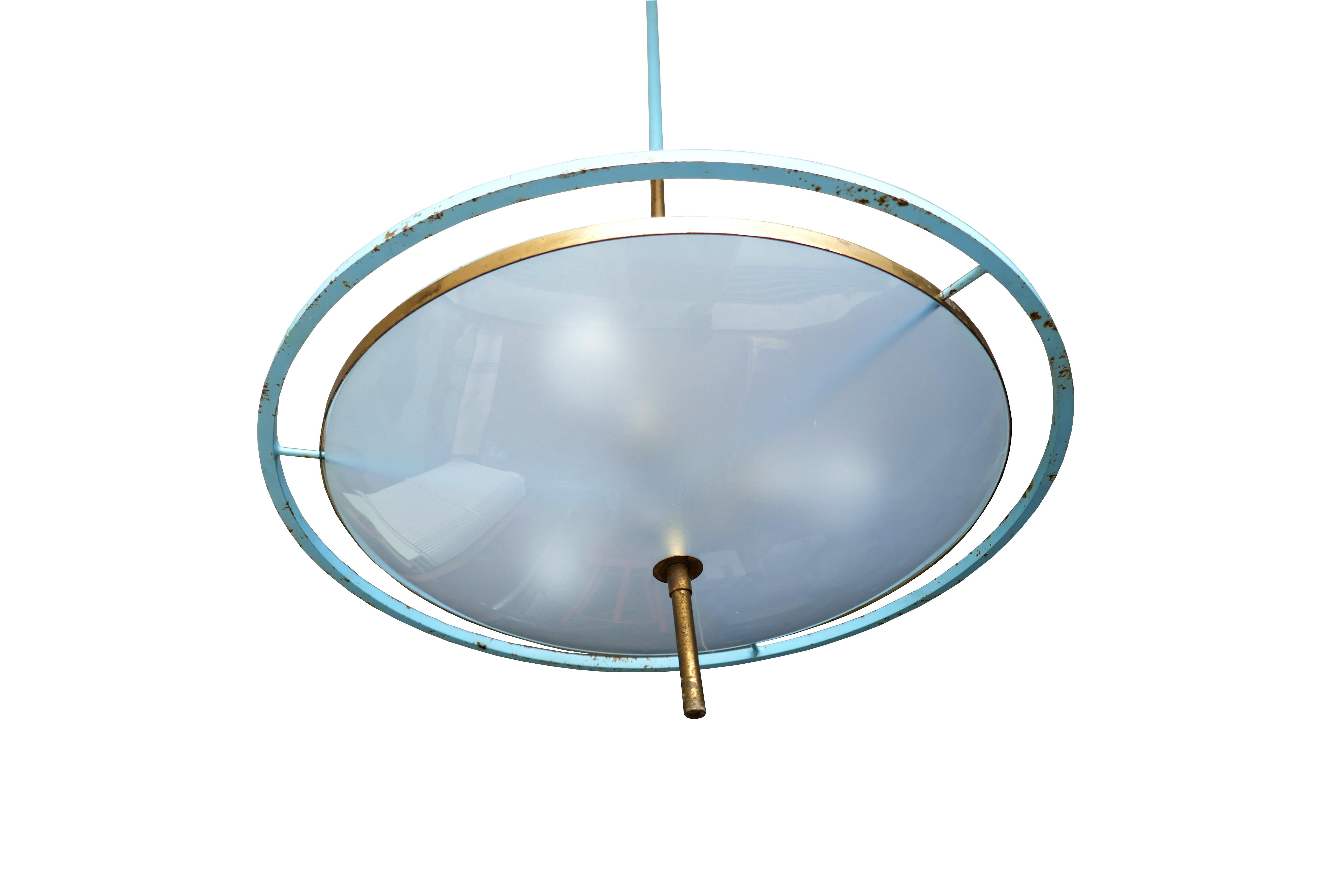 Italian Suspension lamp attributed to Oscar Torlasco for Stilux For Sale