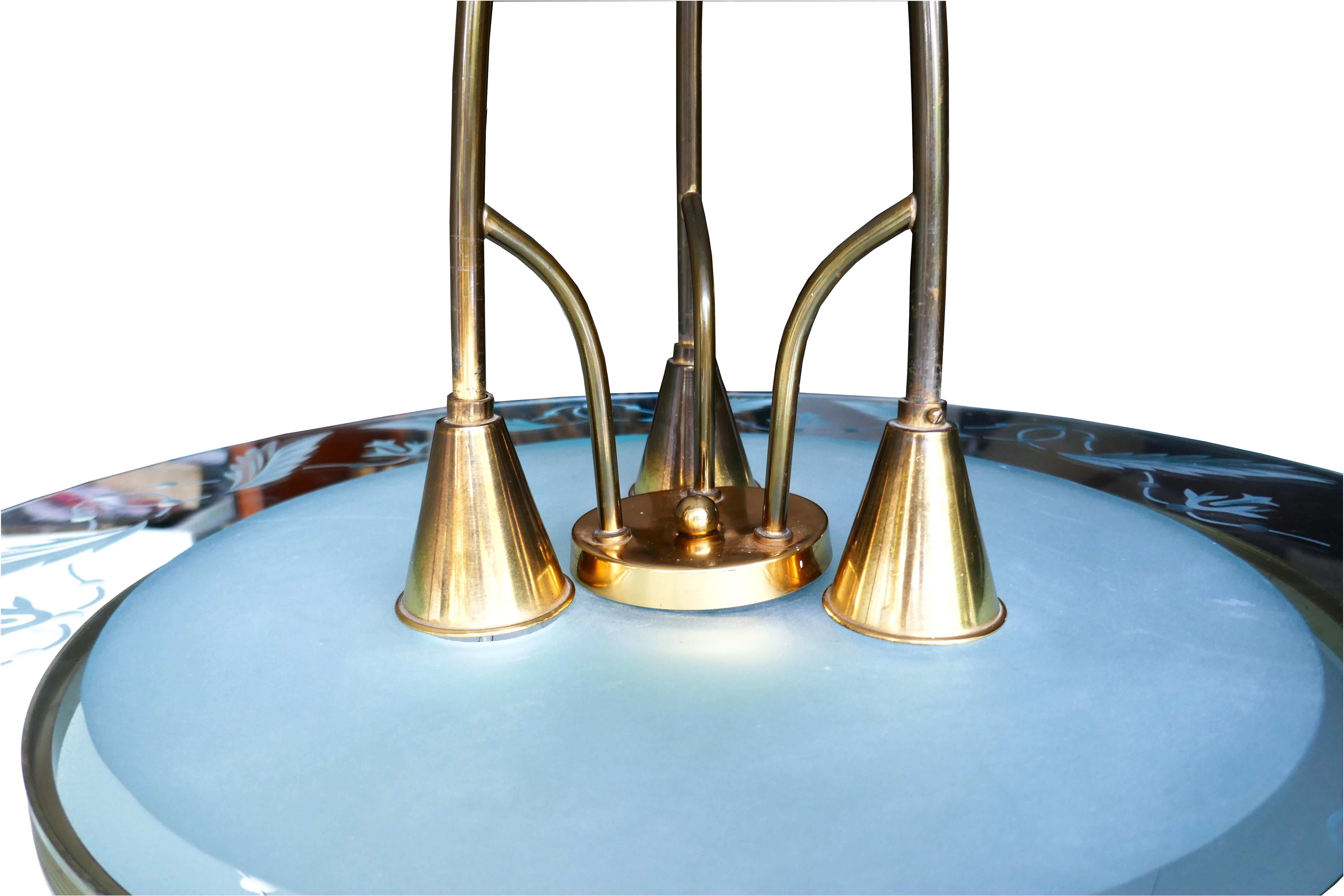 Mid-20th Century Suspension lamp attributed to Pietro Chiesa For Sale