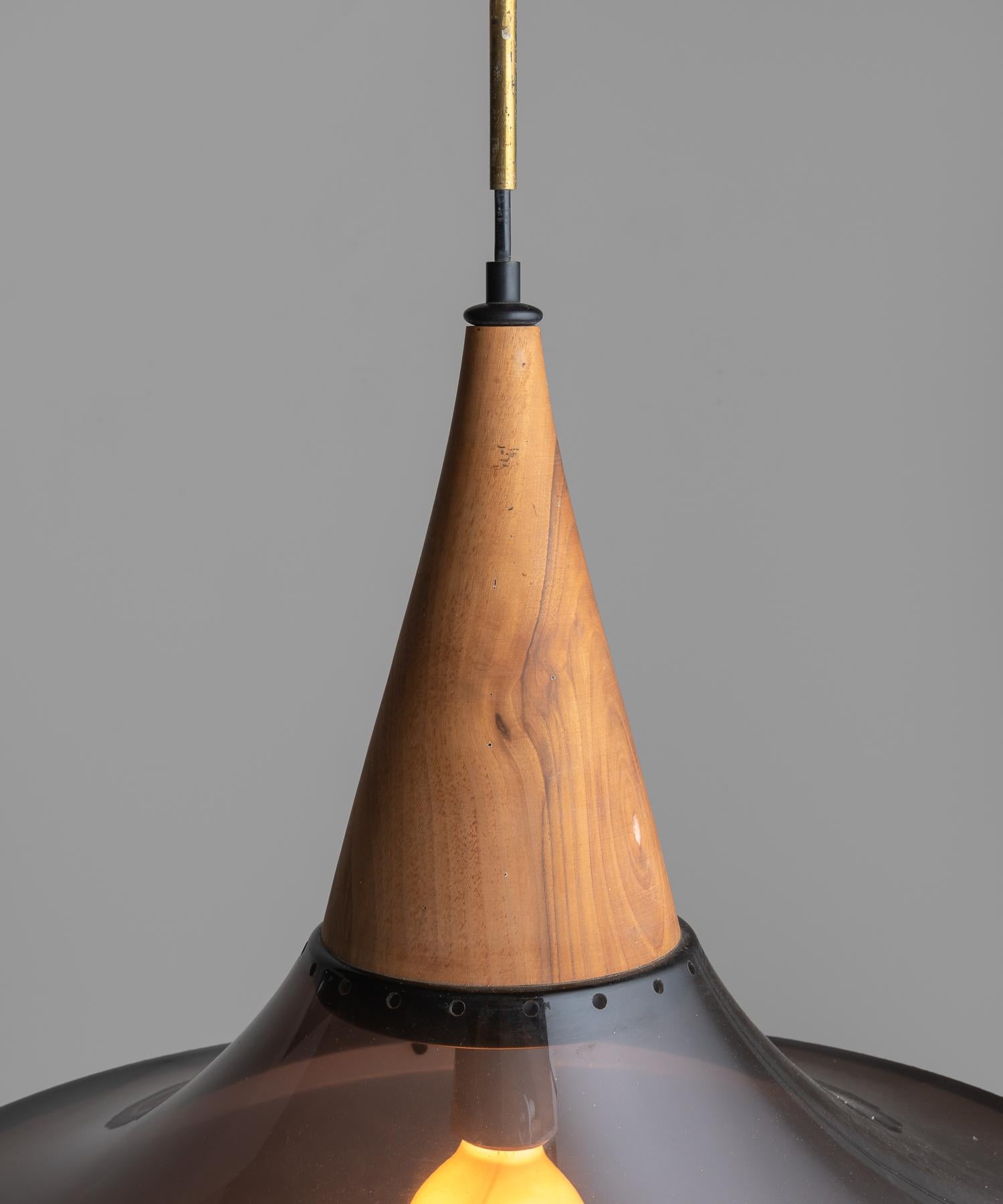 Suspension Lamp by Goffredo Reggiani, Italy, circa 1960 In Good Condition In Culver City, CA