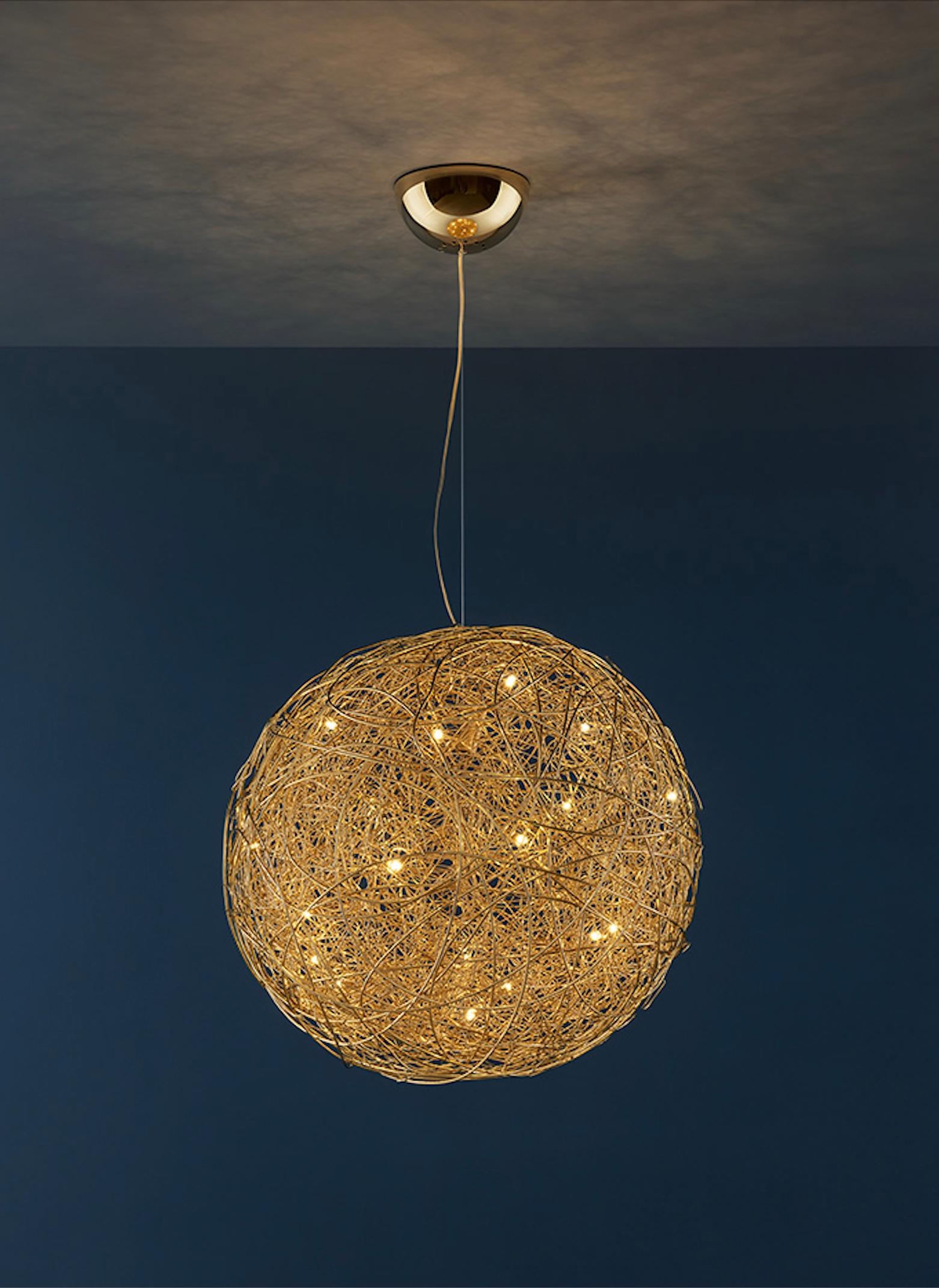 Lámpara de suspensión Catellani & Smith Fil de Fer - Oro - Ø 70 cm 27,56 pulgadas Italiano en venta