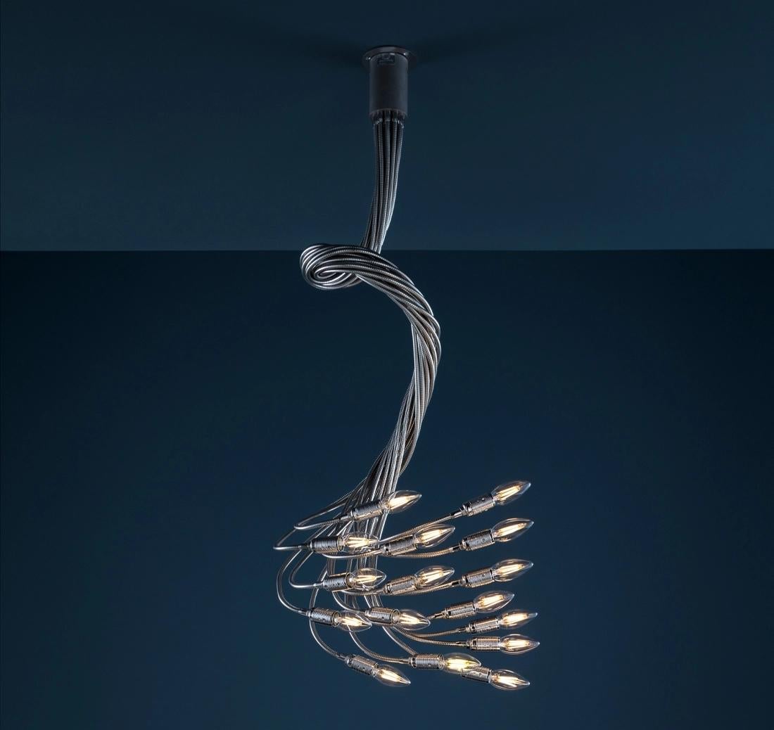 Italiano Lampada a sospensione Catellani & Smith Turciù 16 - Nichel in vendita