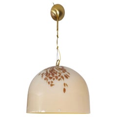 Suspension Lamp Chandelier La Murrina Murano Glass Brass Metal Midcentury 1970s