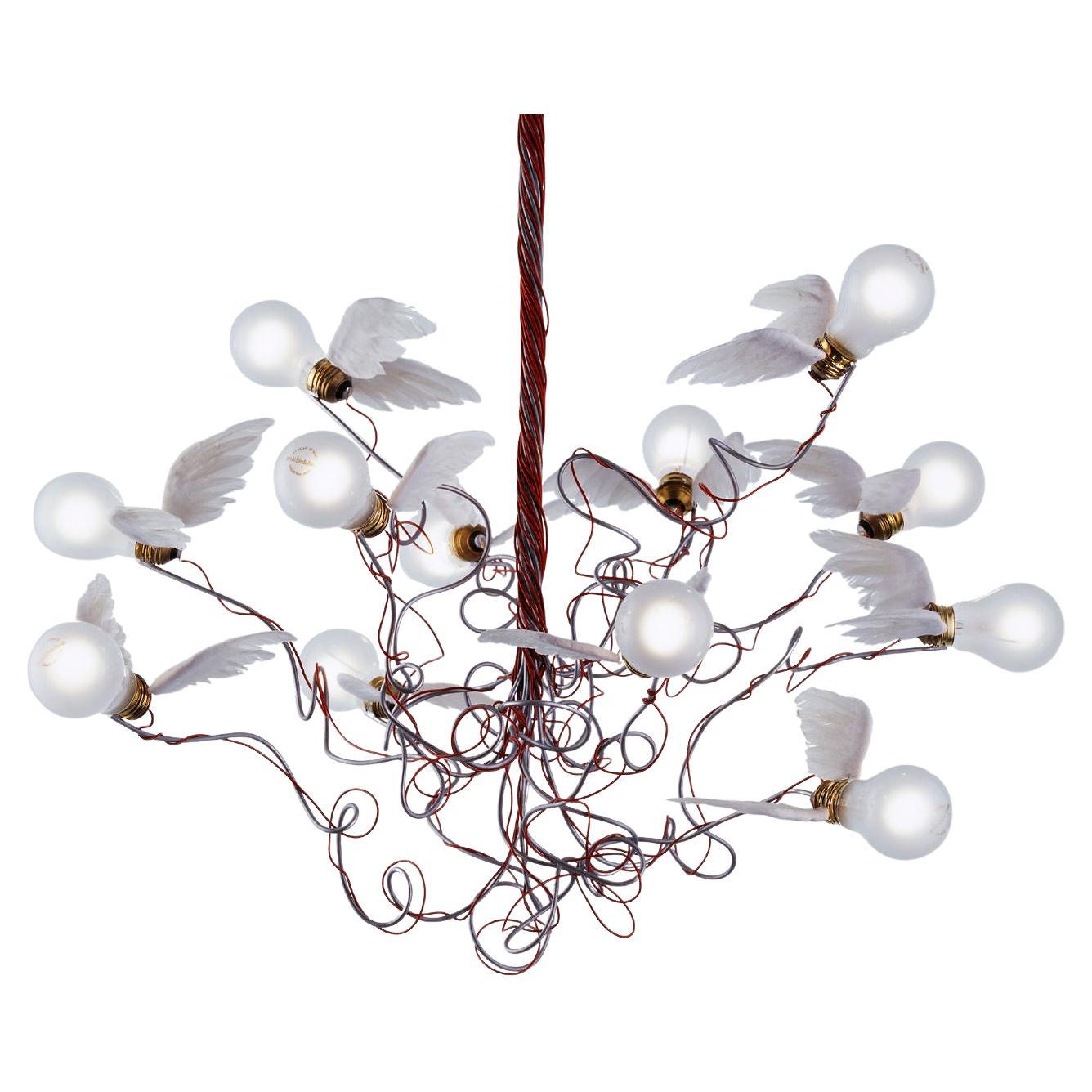 Lampada a sospensione Ingo Maurer Birdie - Cavo rosso