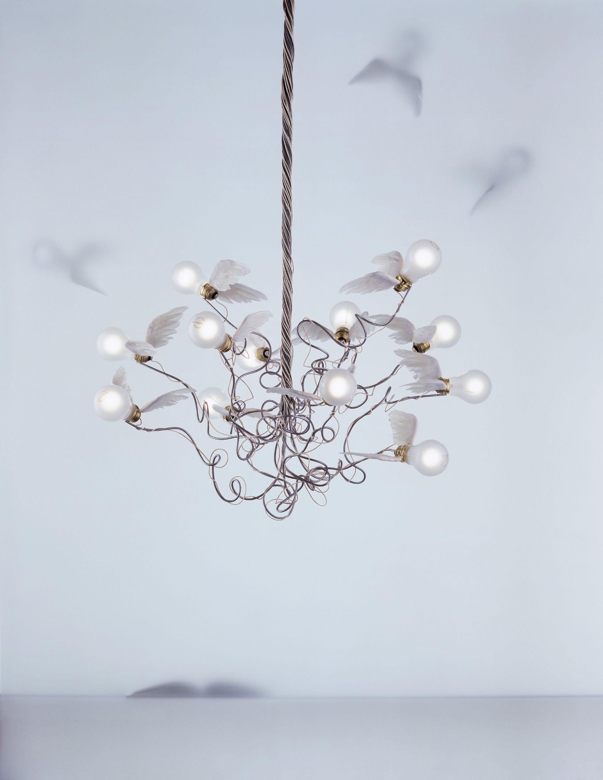 Italiano Lampada a sospensione Ingo Maurer Birdie - Cavo trasparente in vendita