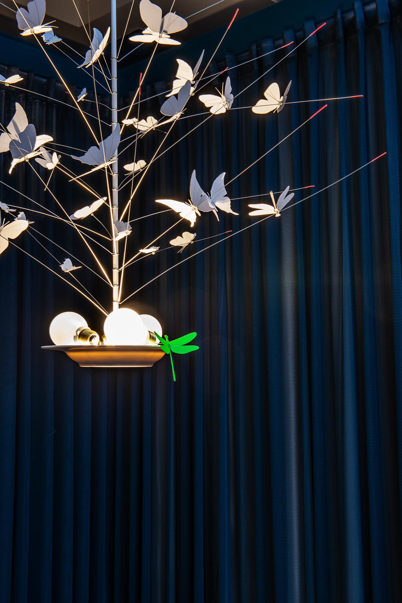 Metallo Lampada a sospensione Ingo Maurer La Festa delle Farfalle in vendita