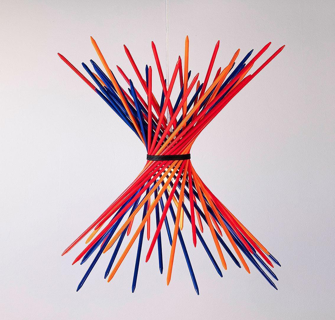 Italiano Lampada a sospensione Ingo Maurer Pic-a-stic - Blu-rosso-arancio in vendita