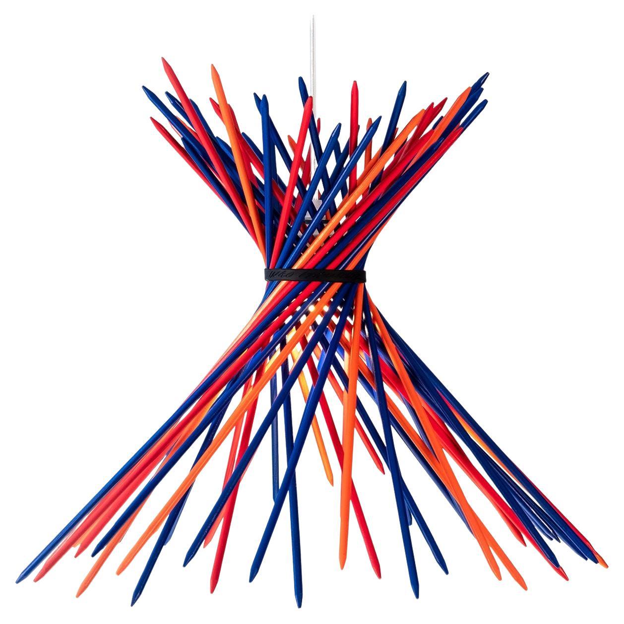 Lampada a sospensione Ingo Maurer Pic-a-stic - Blu-rosso-arancio