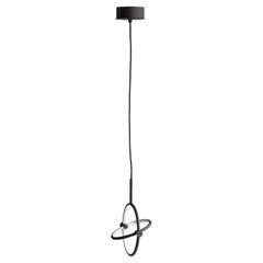 Suspension Lamp, Mini Size, Black Patina Finish, Metal and Acrylic.