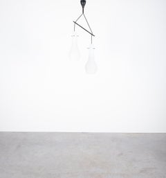 Suspension Lamp Opal Glass, Mid-Century Modern, Italy