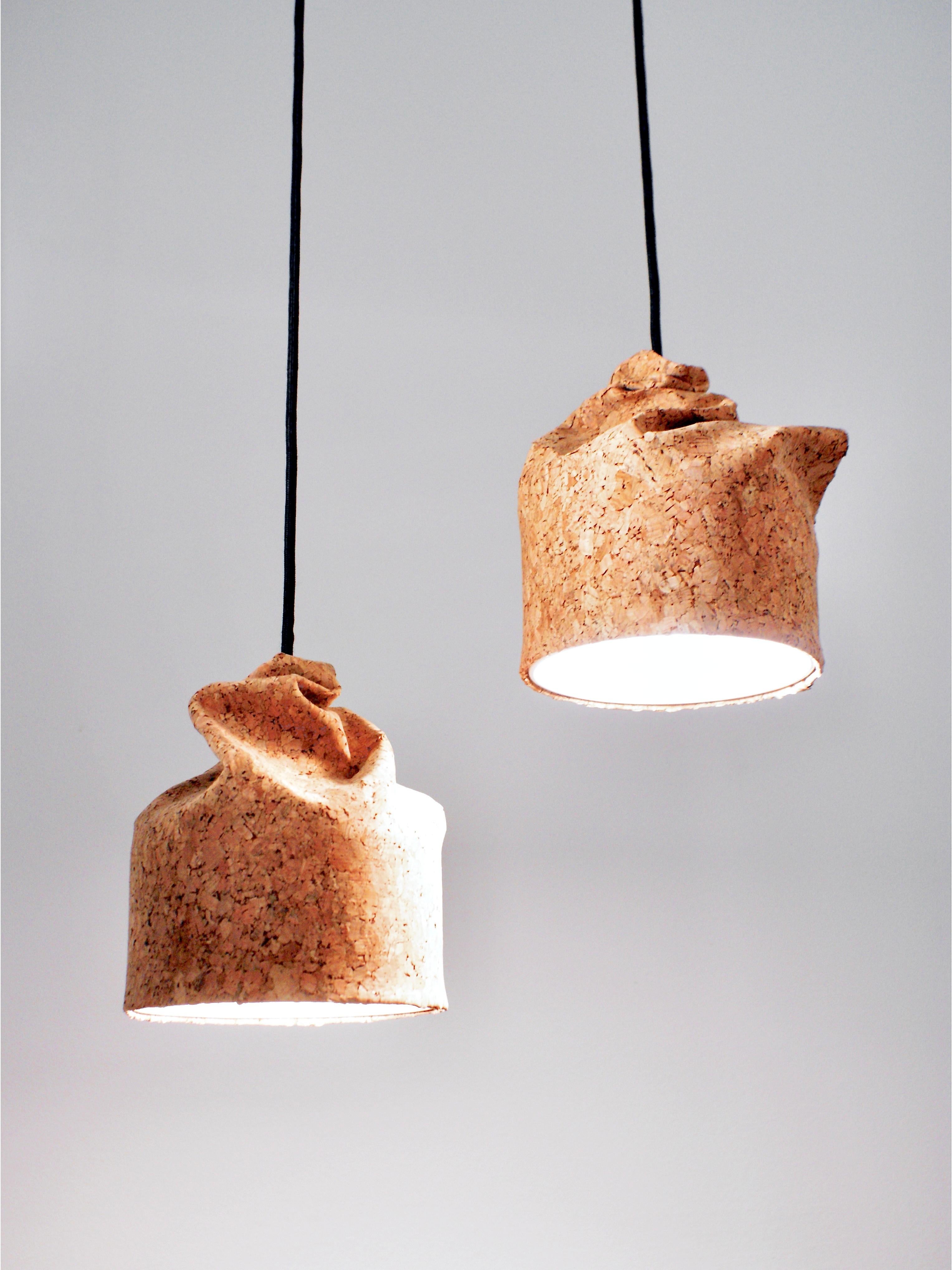 Suspension contemporaine en liège et grès, Design/One, BIO en vente 8