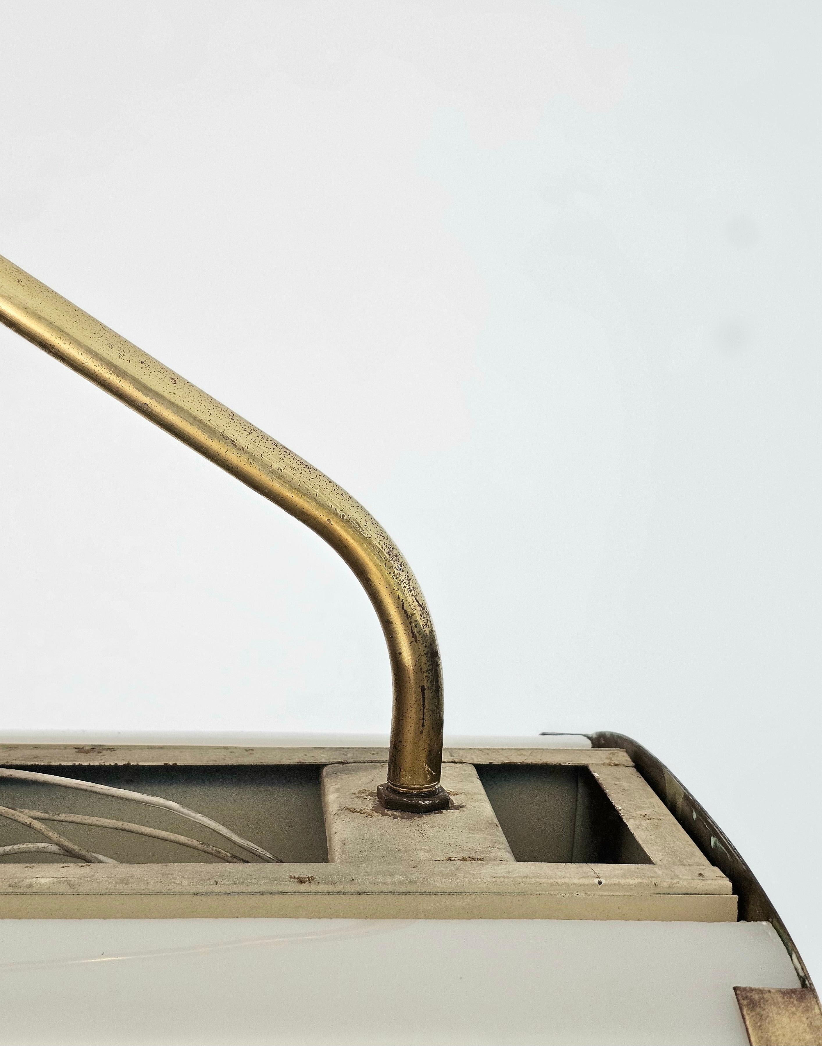 Suspension Lamp Plexiglass Brass Metal Midcentury Modern Italian Design 1960s For Sale 5