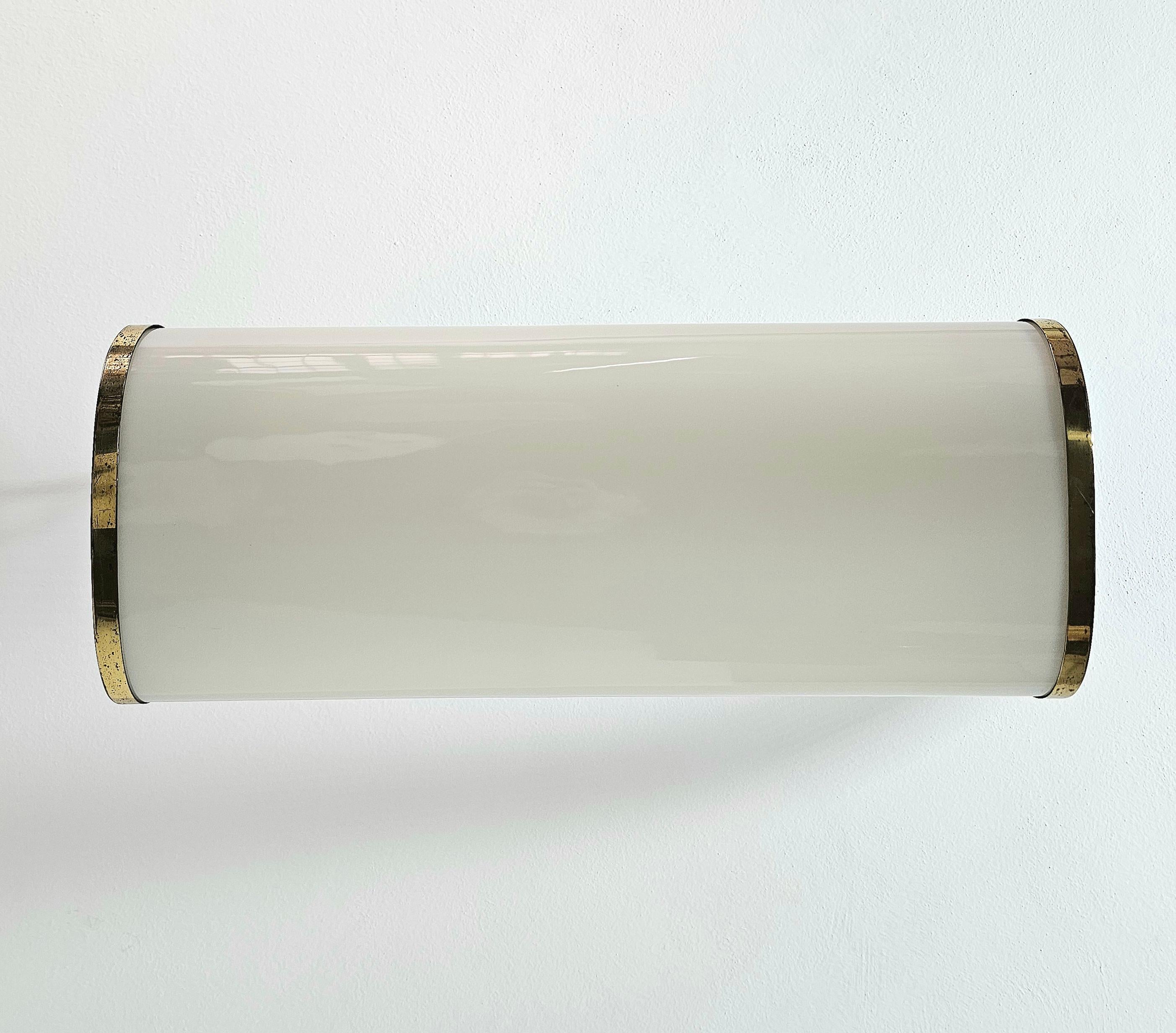 Suspension Lamp Plexiglass Brass Metal Midcentury Modern Italian Design 1960s For Sale 1