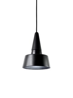 Contemporary Matte Black Stoneware Suspension Lamp, Minimalist Design, SML2