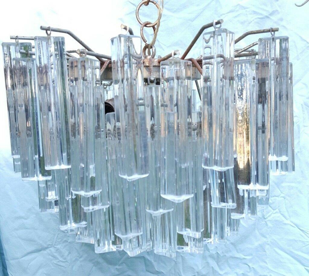 Lámpara de suspensión triedro de cristal de Murano, años 60 Italiano en venta