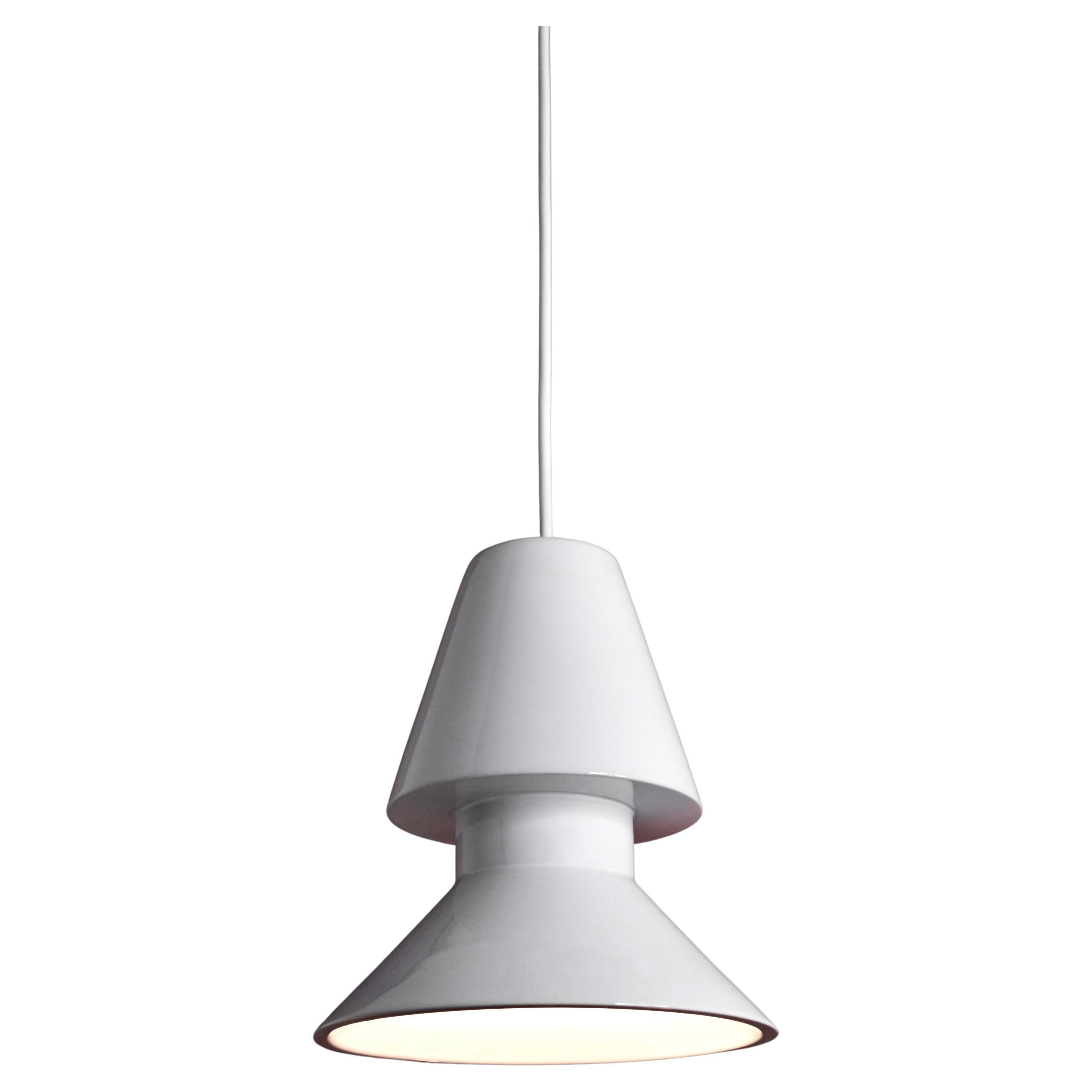 Suspension contemporaine en grès blanc brillant, Design minimaliste TWIN 1.1 Neuf - En vente à Köln, DE