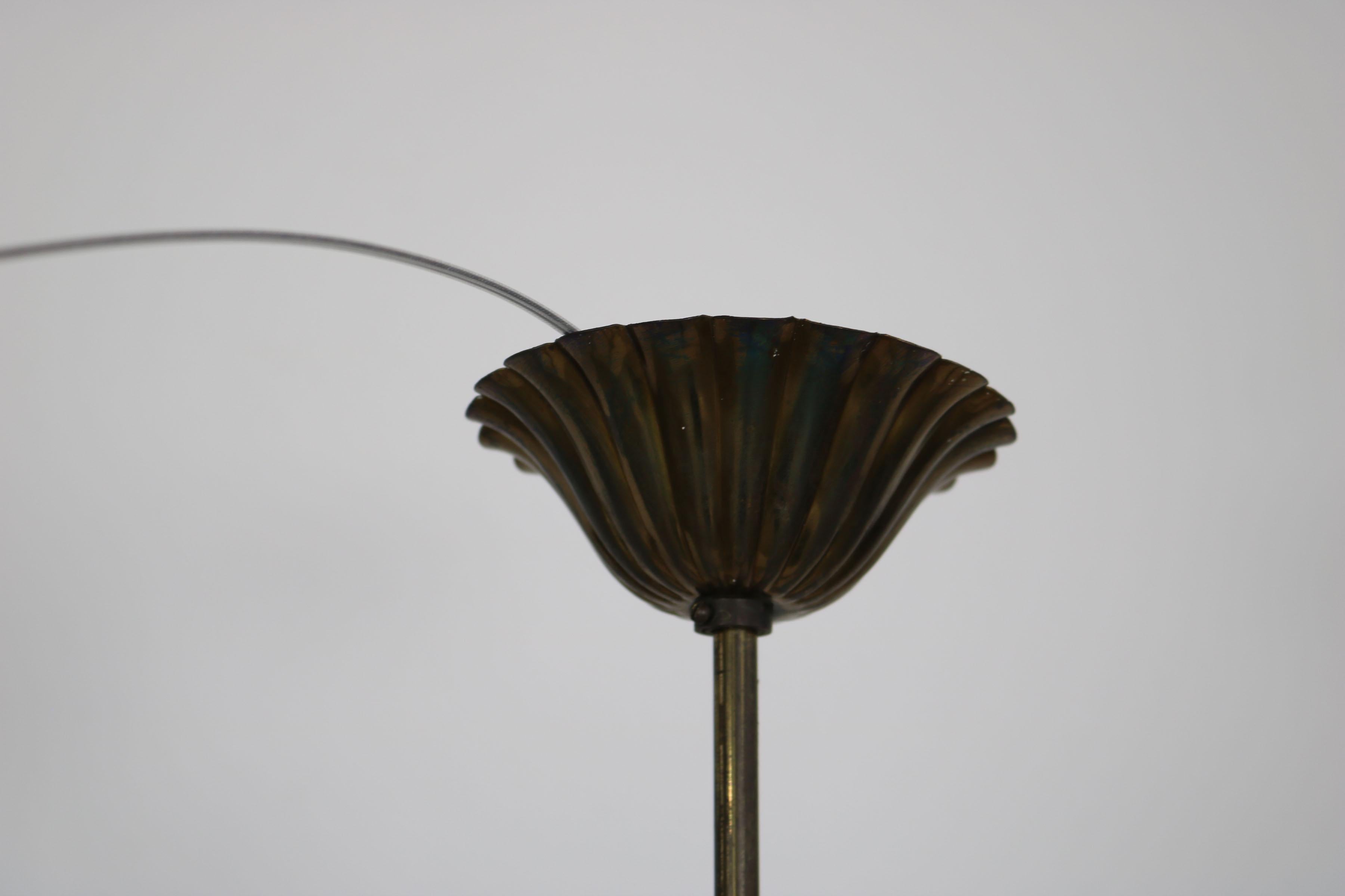 Suspension Lamp with Eight Lights, 1950 from Italy, Brass For Sale 5