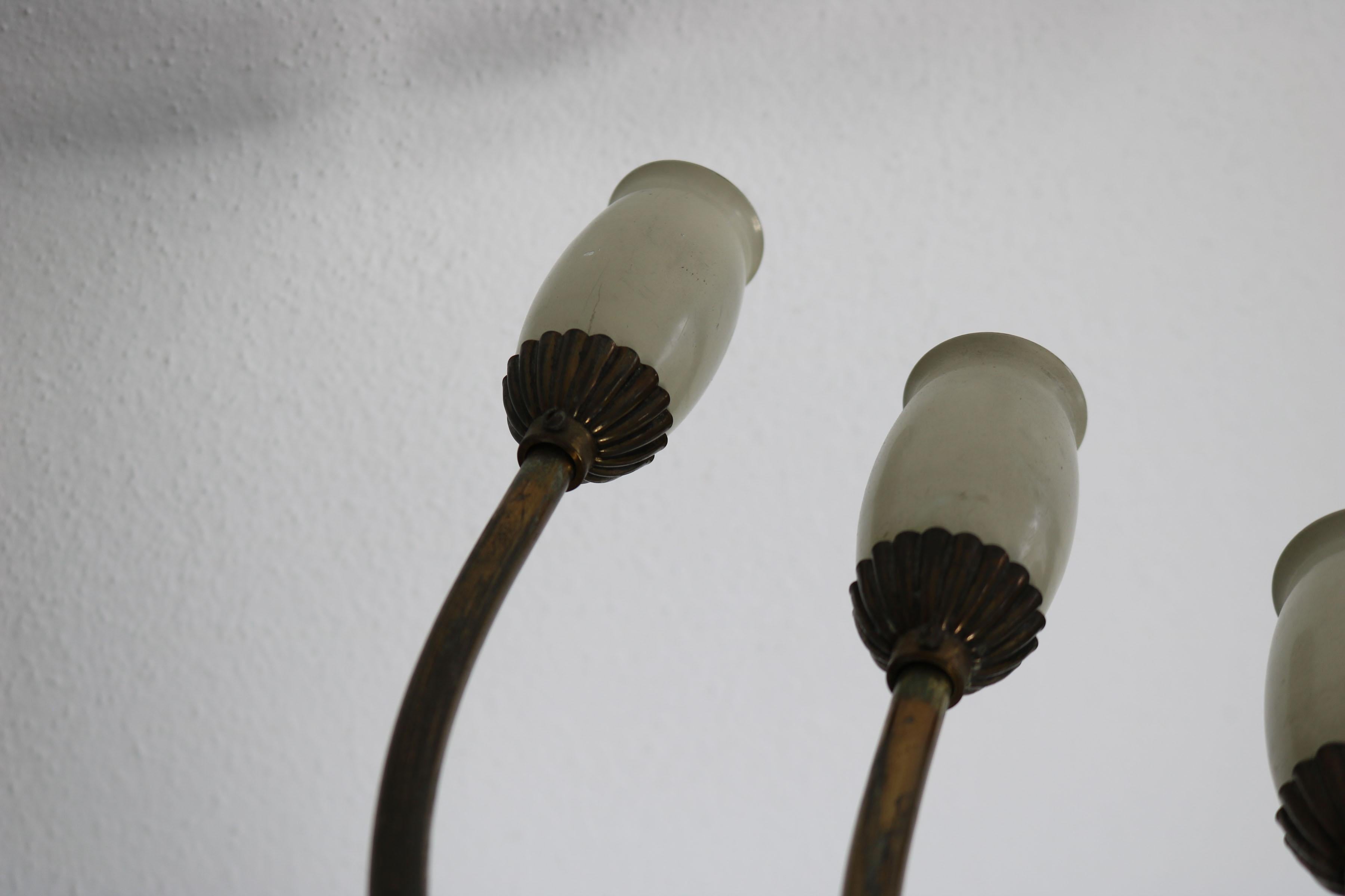 Suspension Lamp with Eight Lights, 1950 from Italy, Brass For Sale 8