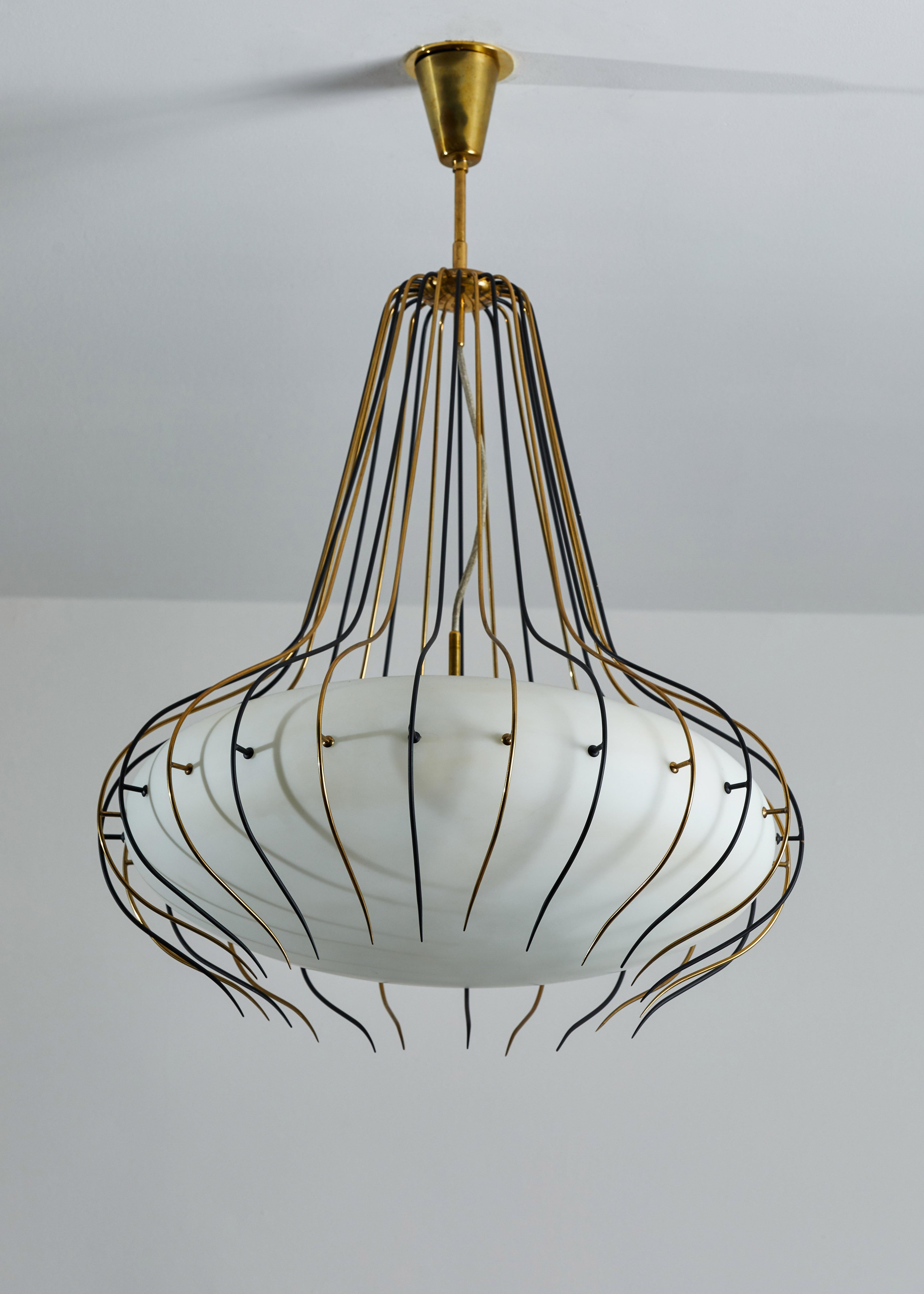 Mid-20th Century Suspension Light by Angelo Lelli for Arredoluce