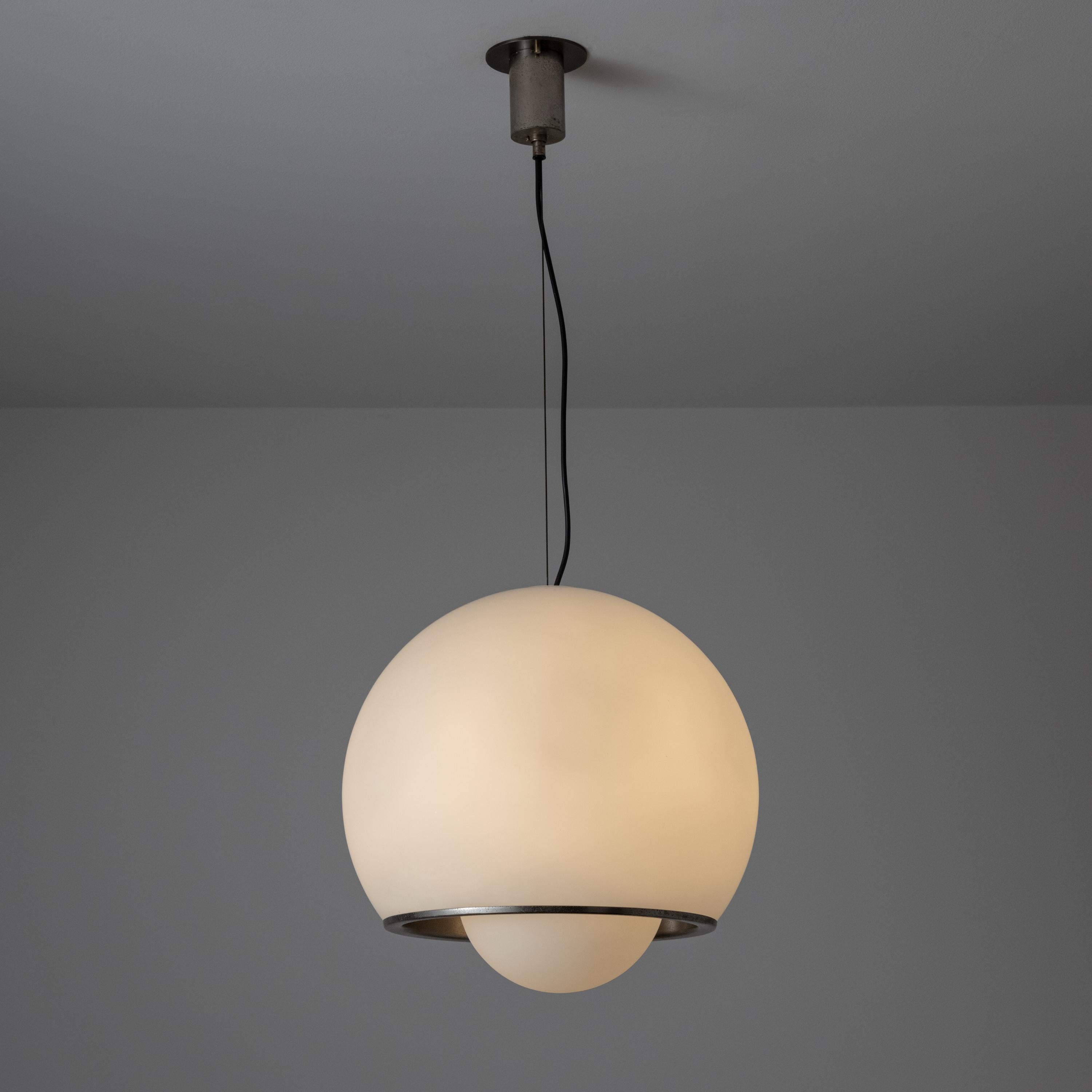 Nickel Suspension Light by Fontana Arte For Sale