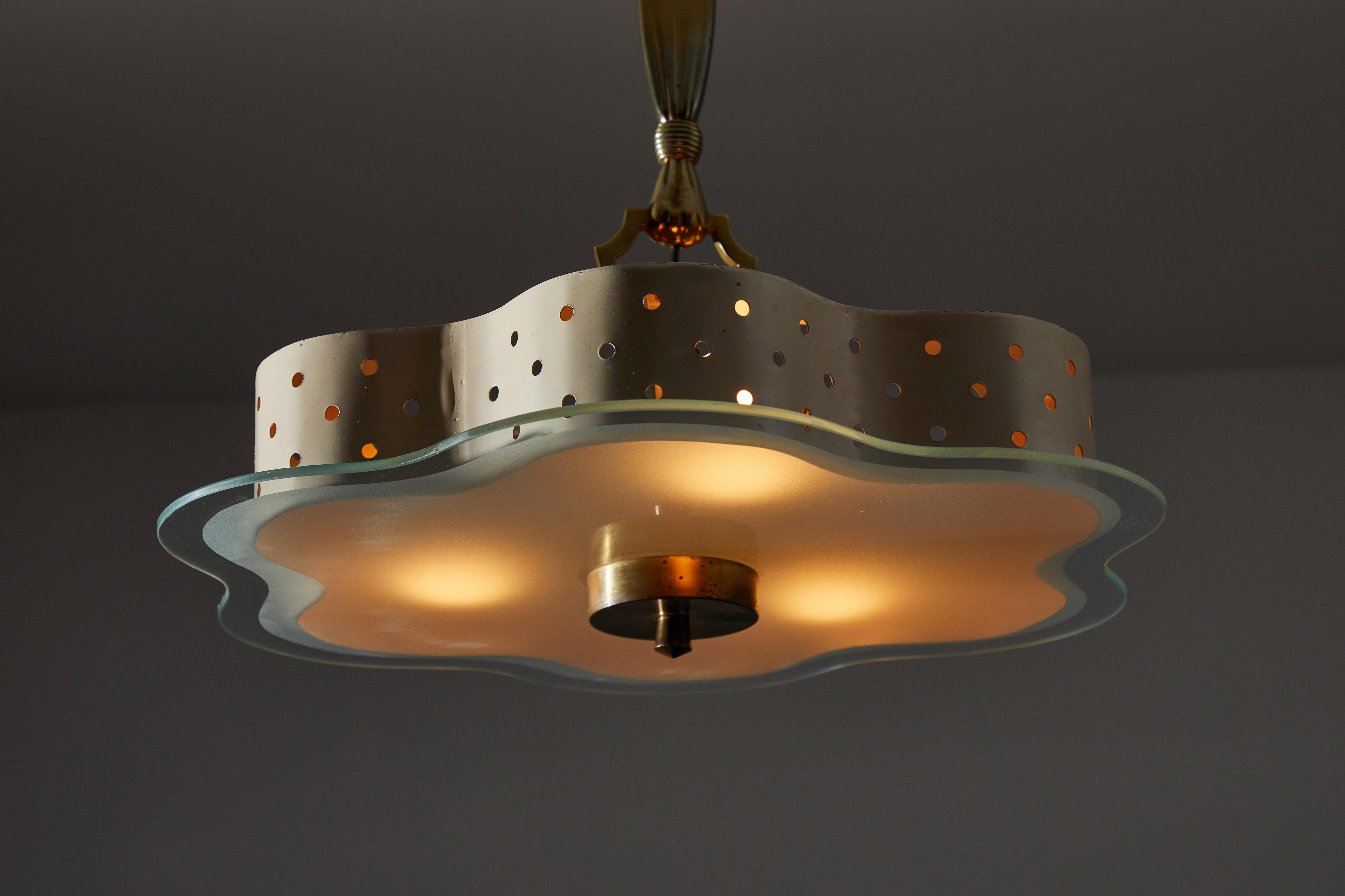 Mid-20th Century Suspension Light by Lunel