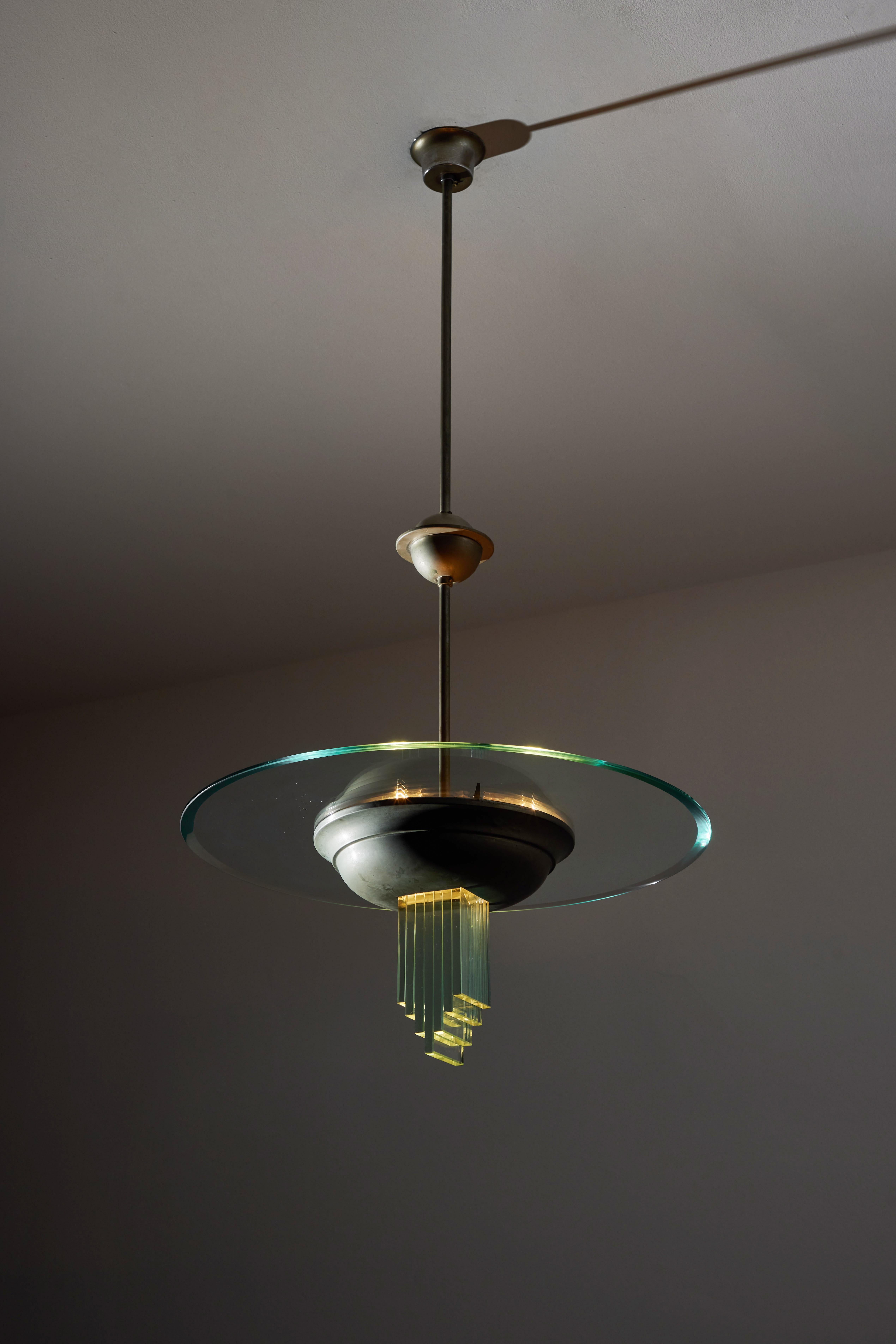 Suspension Light by Pietro Chiesa for Fontana Arte In Good Condition For Sale In Los Angeles, CA