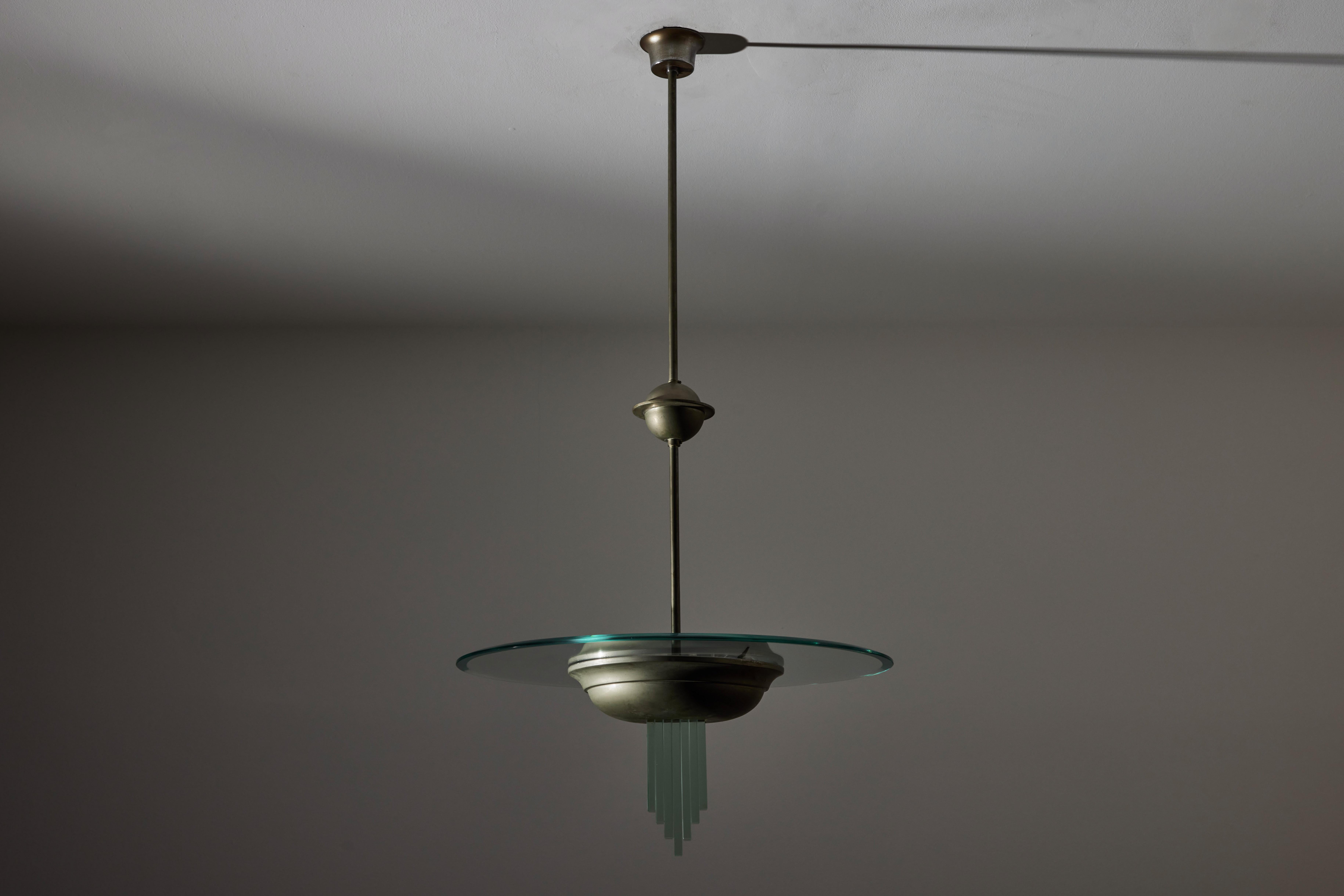 Metal Suspension Light by Pietro Chiesa for Fontana Arte For Sale