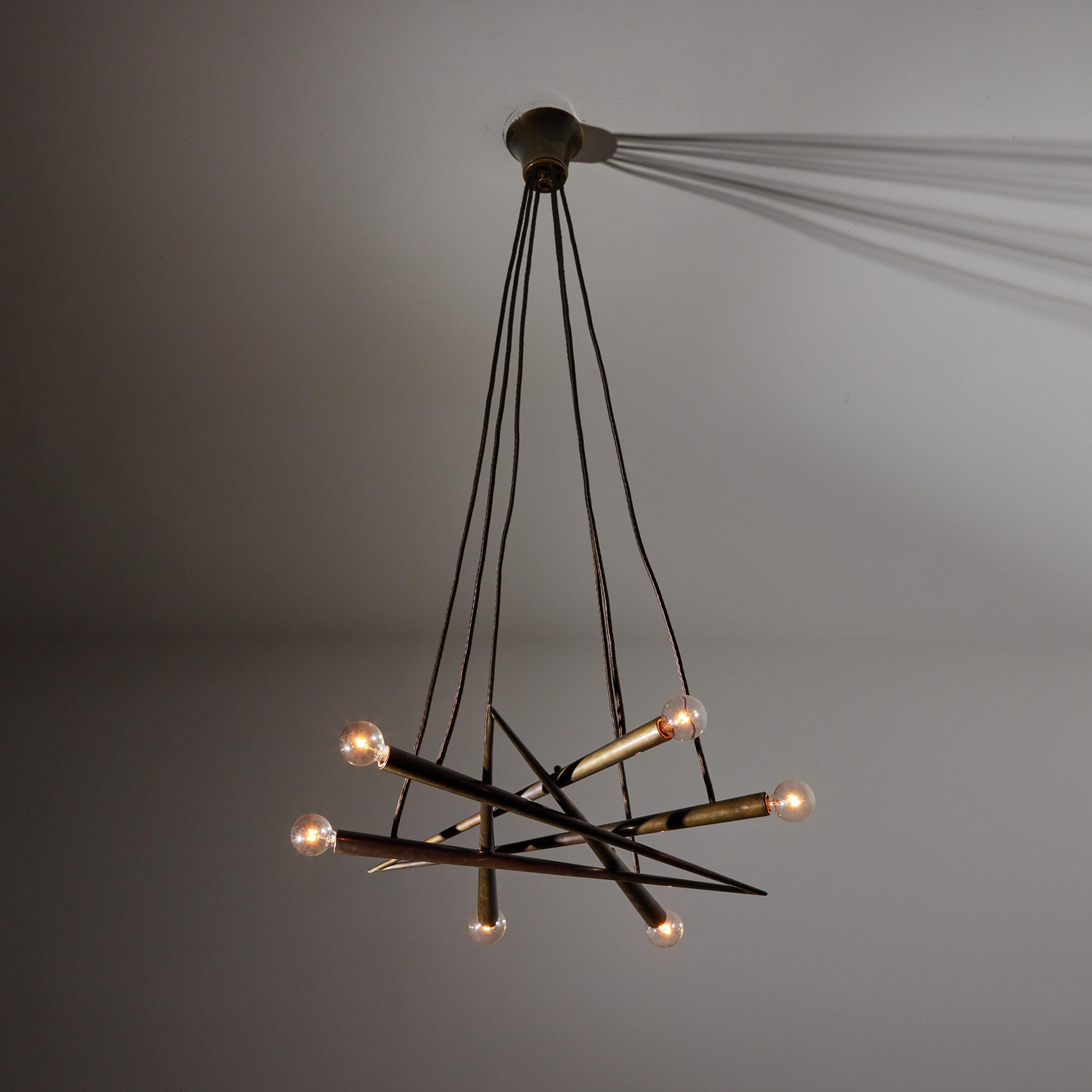 Brass Suspension Light by Stilnovo For Sale