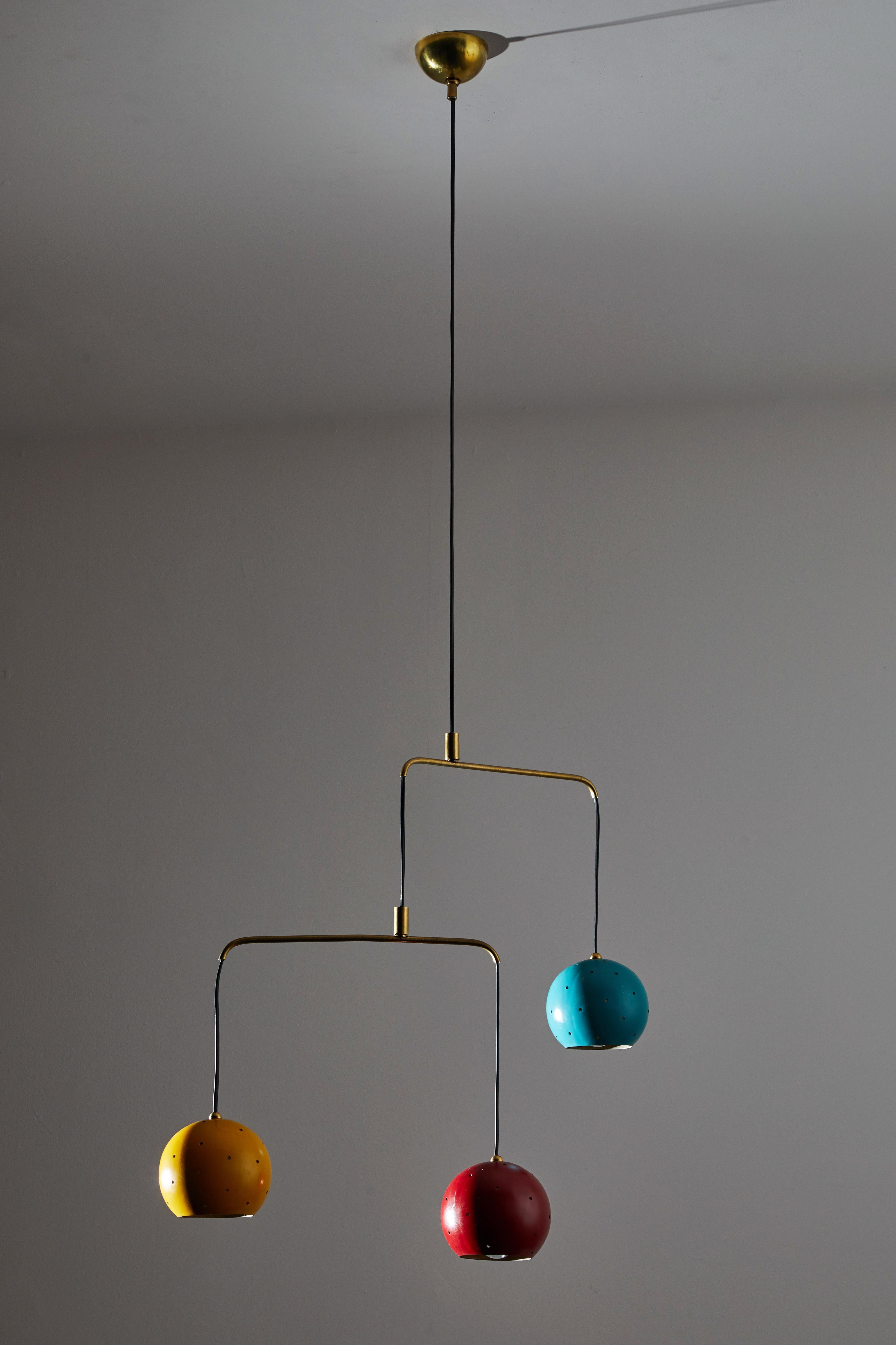 Brass Mobile Chandelier by Stilux