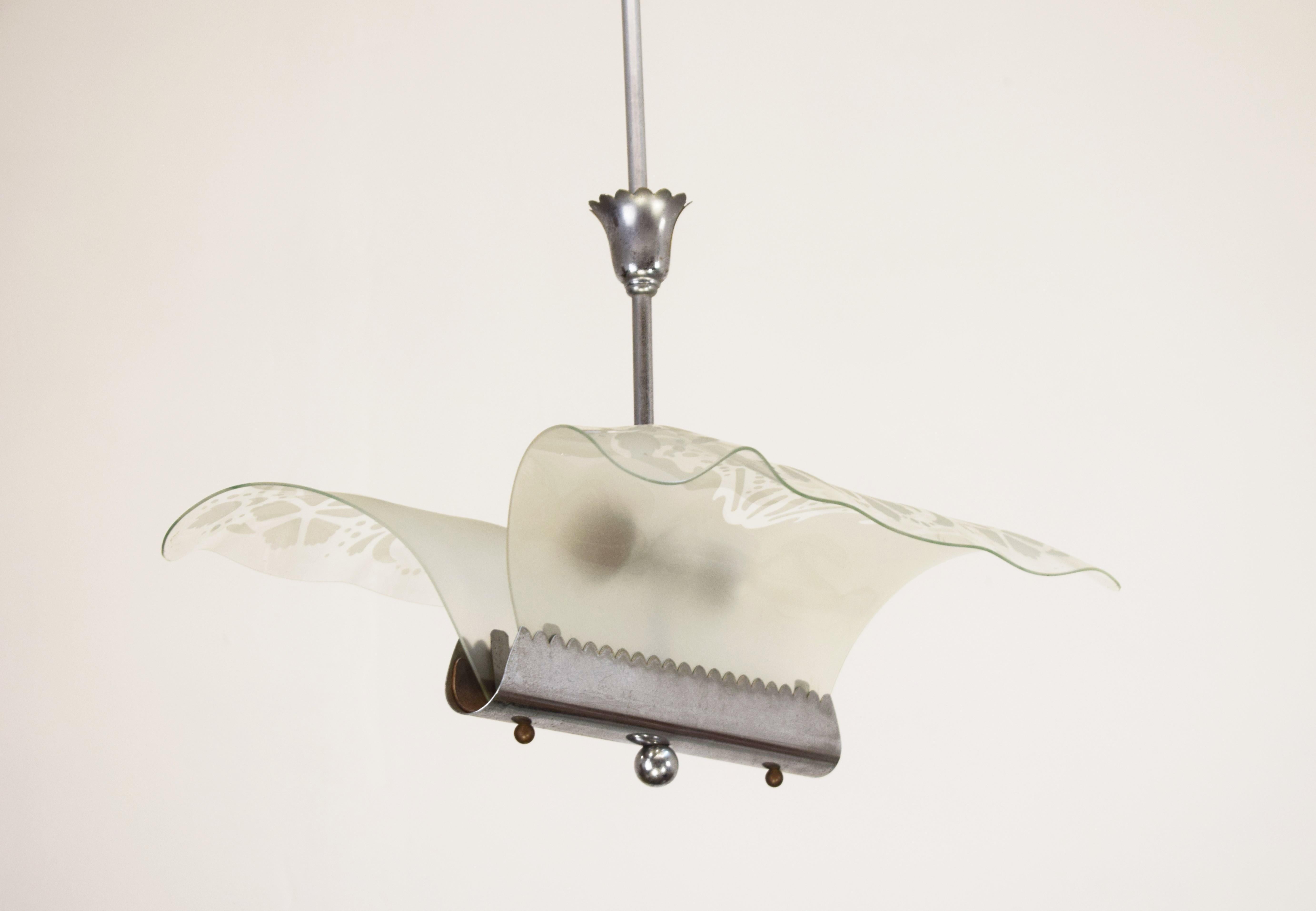 Suspension light in the style of Pietro Chiesa, Italy, 1940s For Sale 5