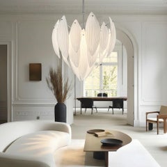 Suspension Paradise with white Murano glasses