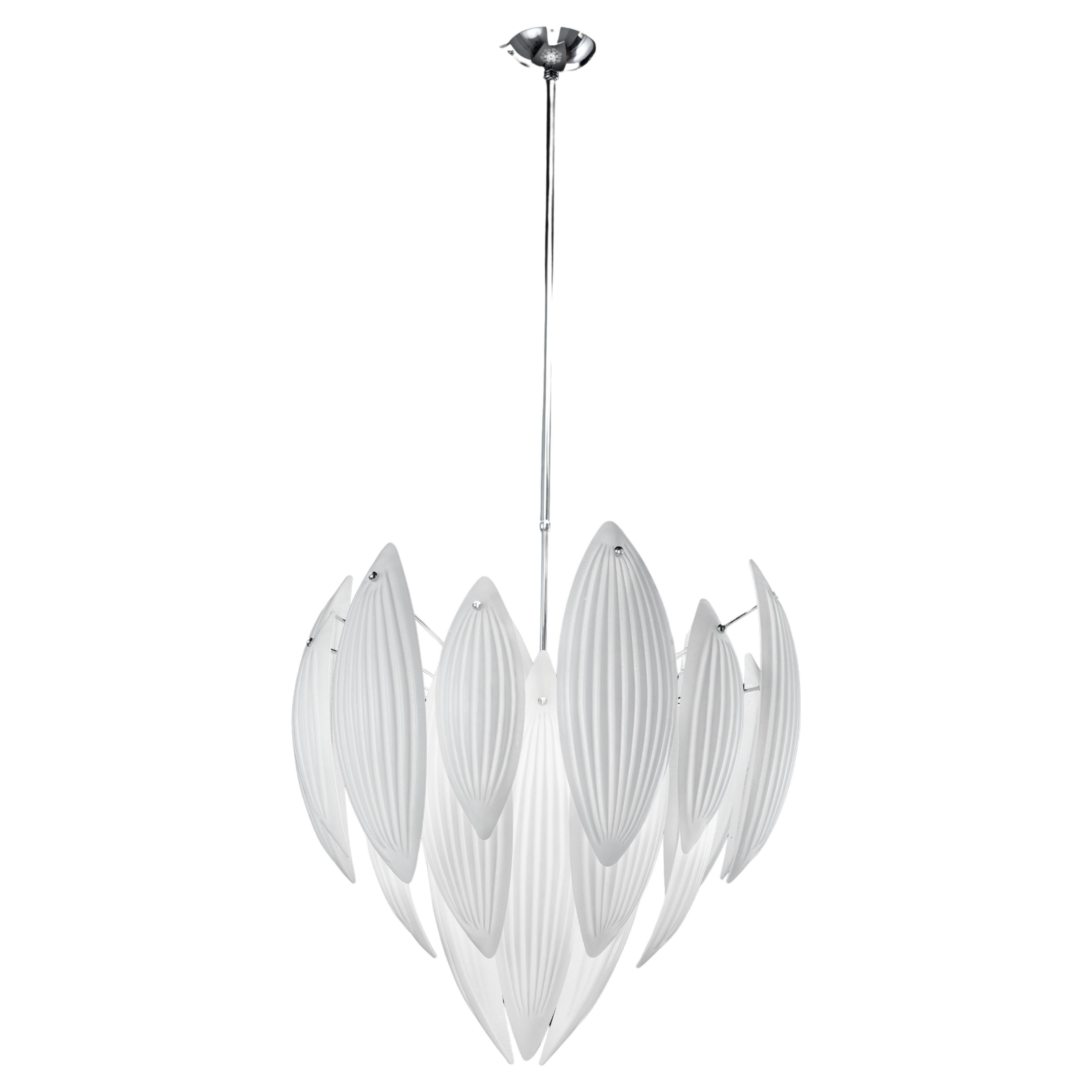 Suspension Paradise with white Murano glasses en vente